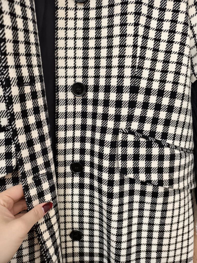 Maison Margiela Black and White Check Wool Coat Size US M / EU 48-50 / 2 - 4 Thumbnail