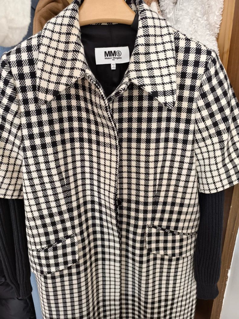 Maison Margiela Black and White Check Wool Coat Size US M / EU 48-50 / 2 - 2 Thumbnail