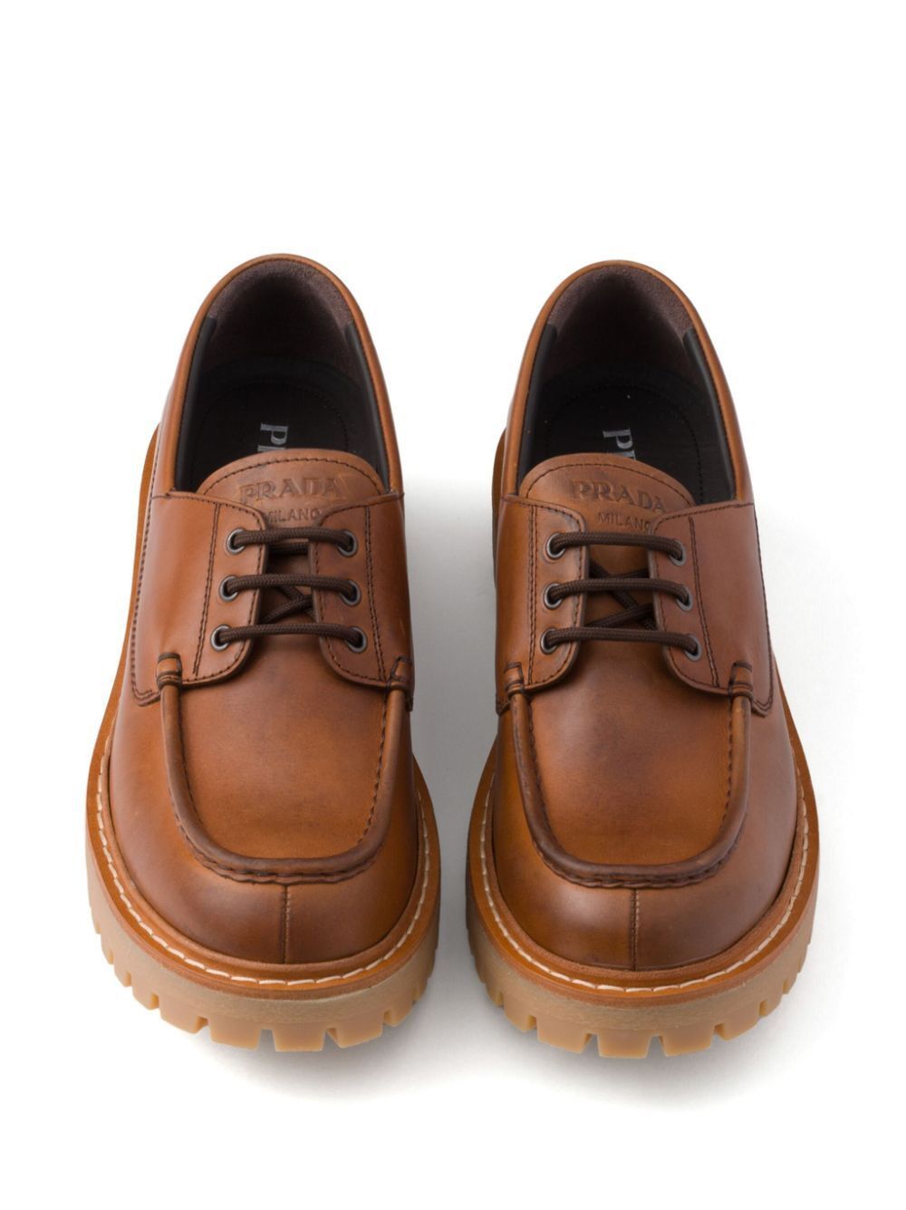 Prada LACED LEATHER LOAFERS Size US 11 / EU 44 - 4 Thumbnail