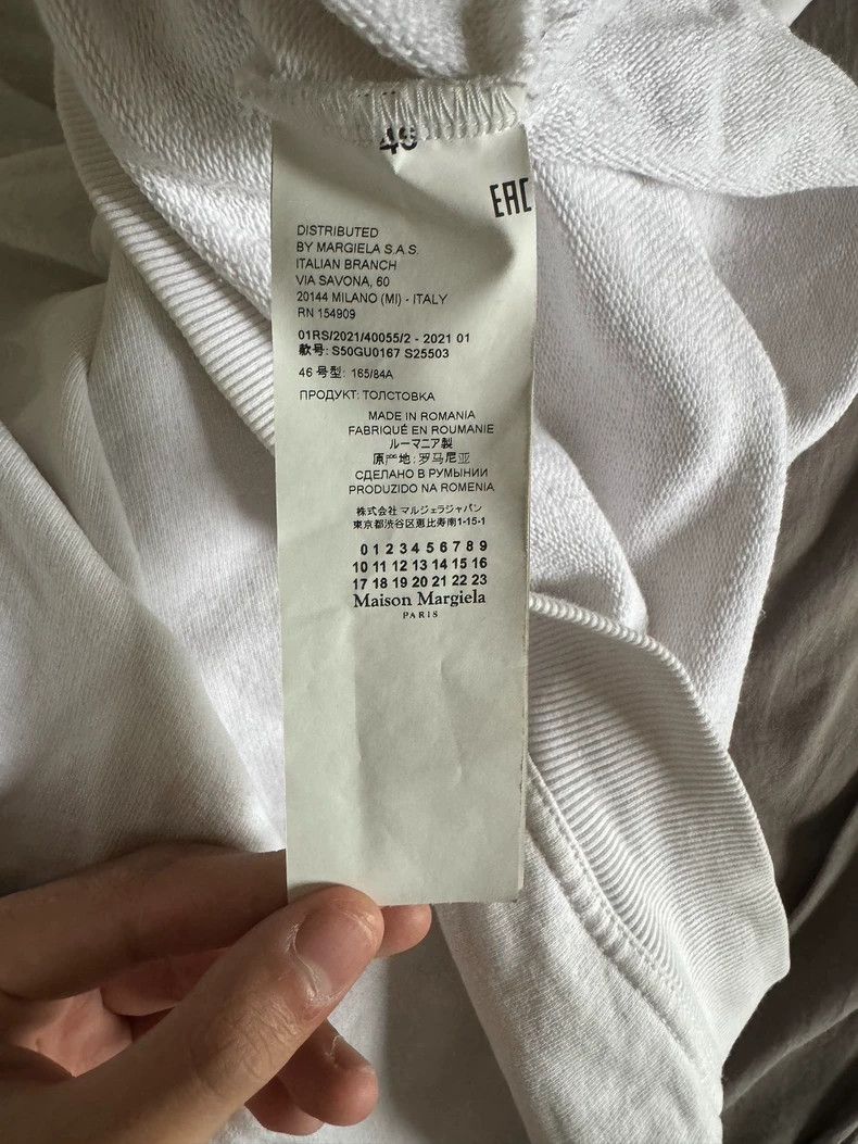 Maison Margiela Maison Margiela White Hooded Sweatshirt Size US L / EU 52-54 / 3 - 6 Thumbnail