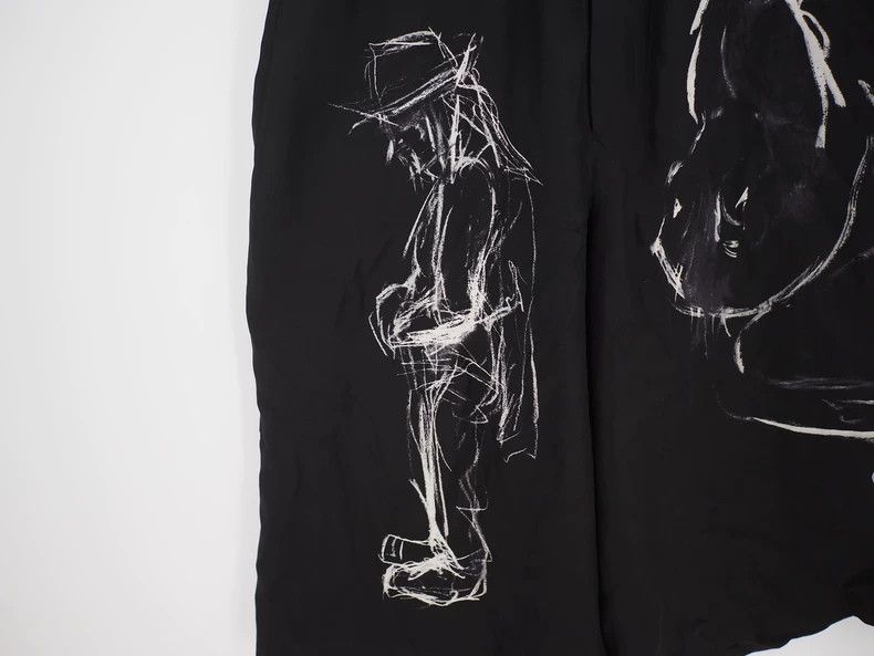 Yohji Yamamoto Yohji Yamamoto Abstract-Print Silk Shorts Size US 31 - 3 Thumbnail