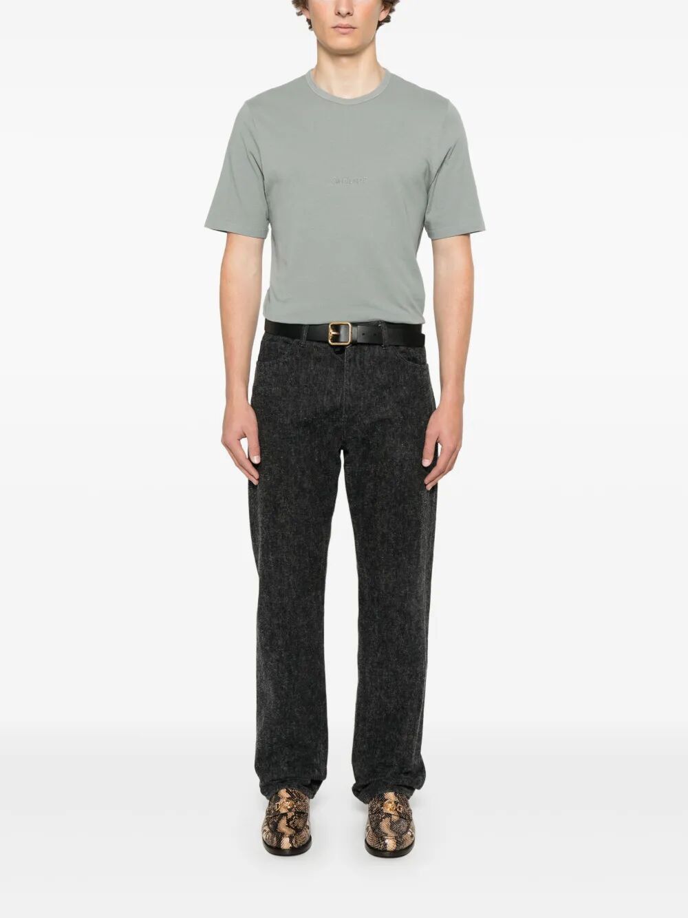 Saint Laurent Paris TONAL LOGO EMBROIDERY COTTON T-SHIRT Size US M / EU 48-50 / 2 - 2 Thumbnail