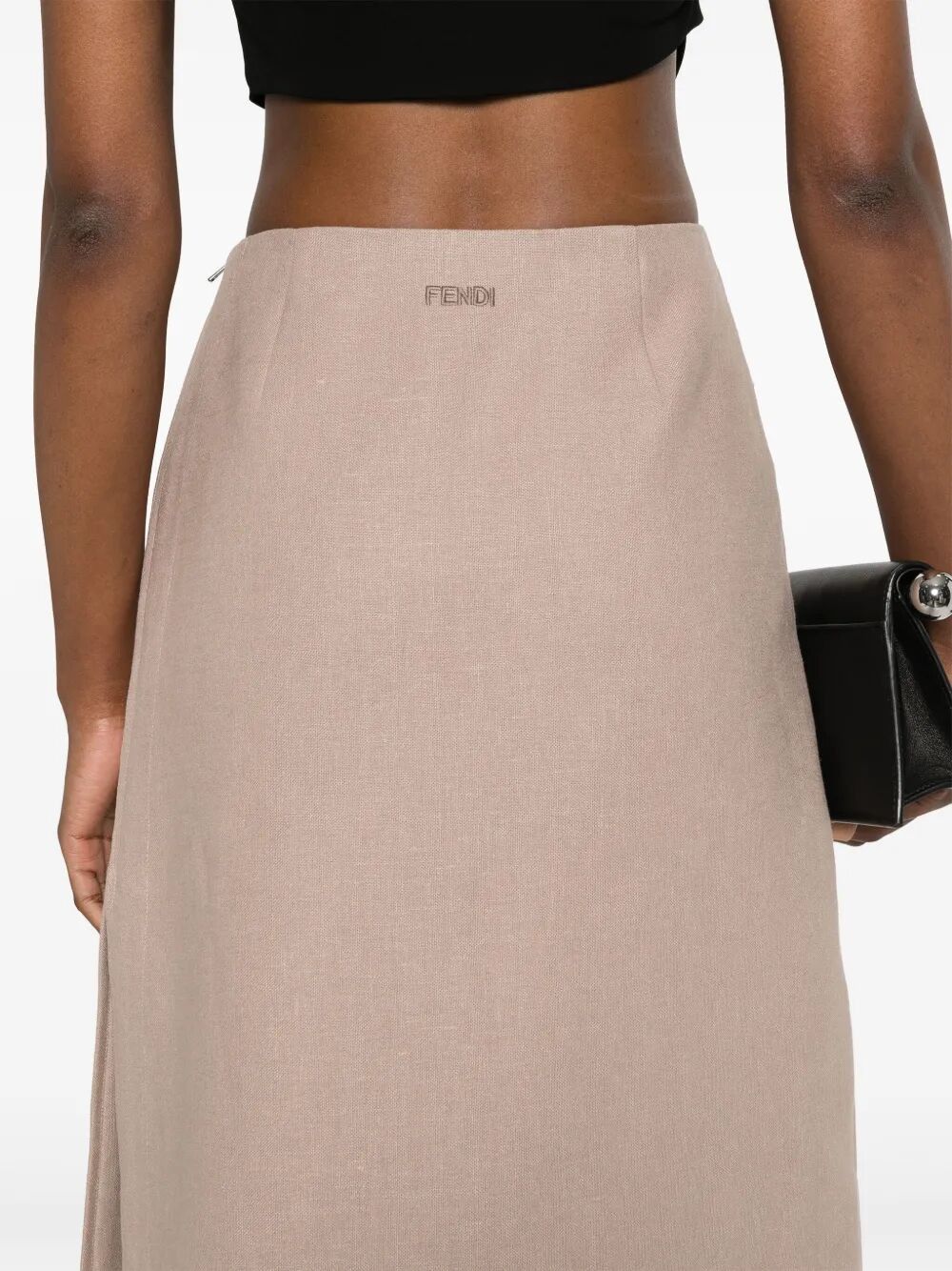 Fendi WAXED LINEN STRAIGHT MIDI SKIRT Size 28" / US 6 / IT 42 - 5 Thumbnail