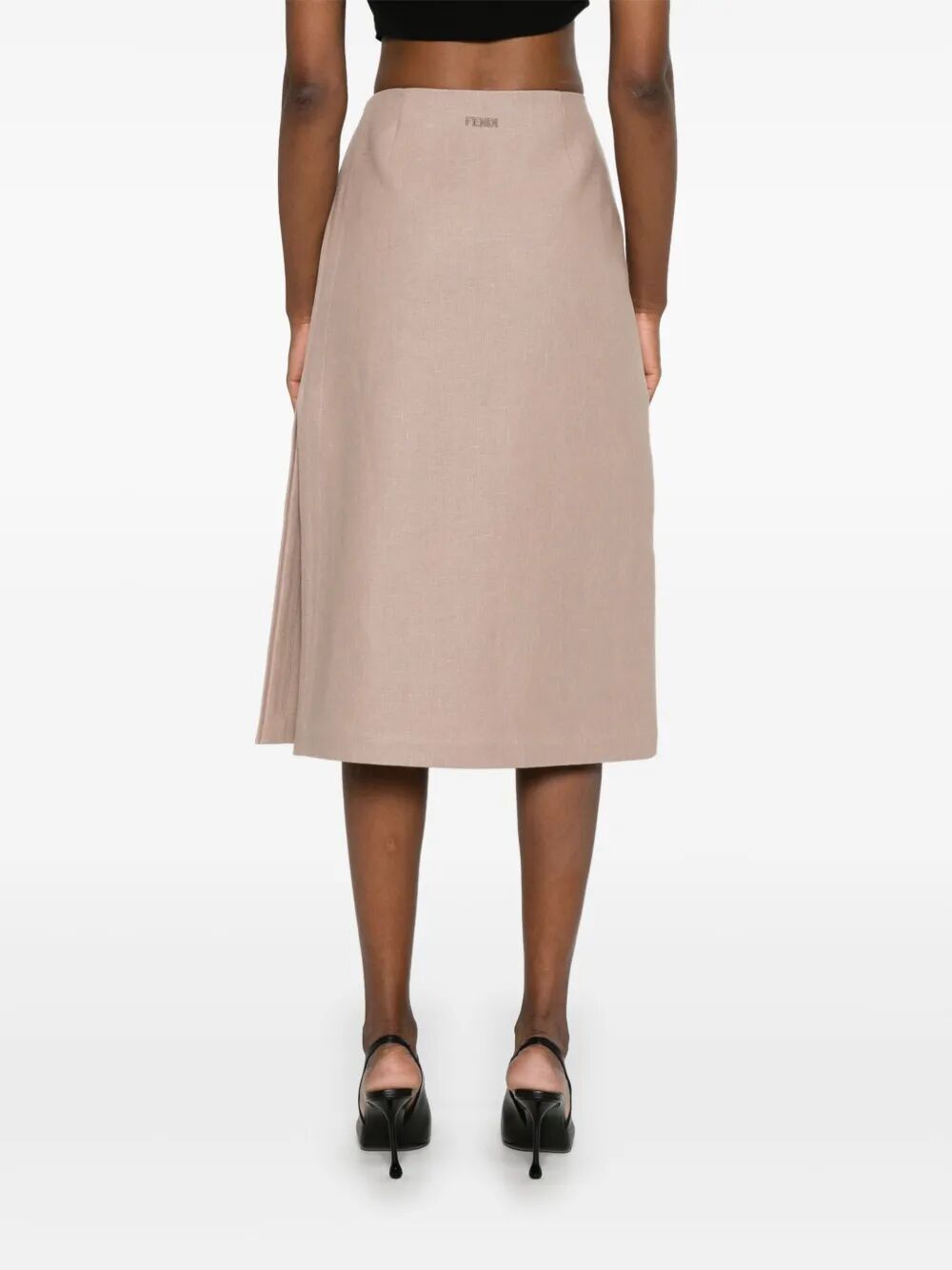 Fendi WAXED LINEN STRAIGHT MIDI SKIRT Size 28" / US 6 / IT 42 - 4 Thumbnail