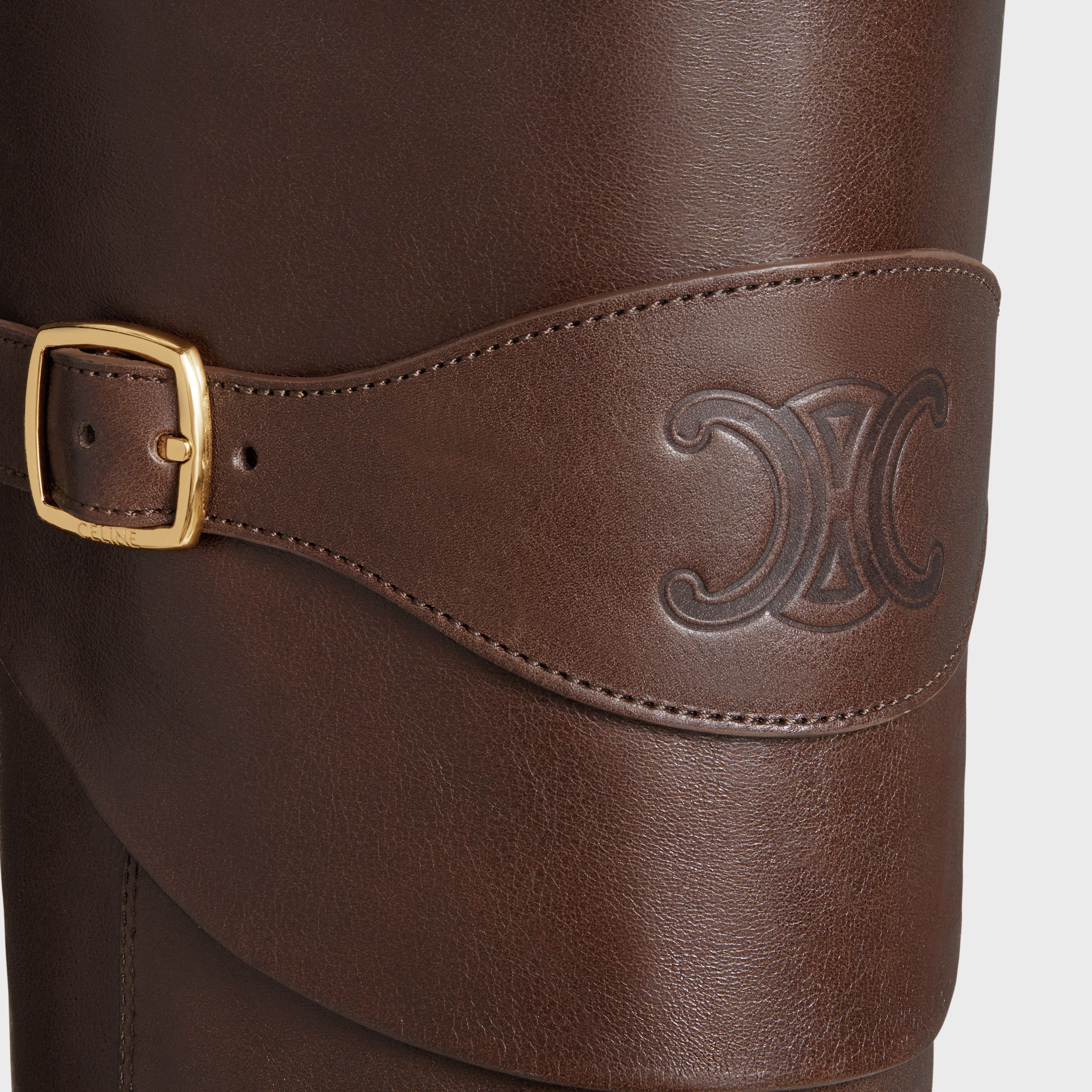 Celine RIDING BOOT WITH TRIOMPHE CELINE WILTERN in CALFSKIN Size US 7 / IT 37 - 4 Thumbnail