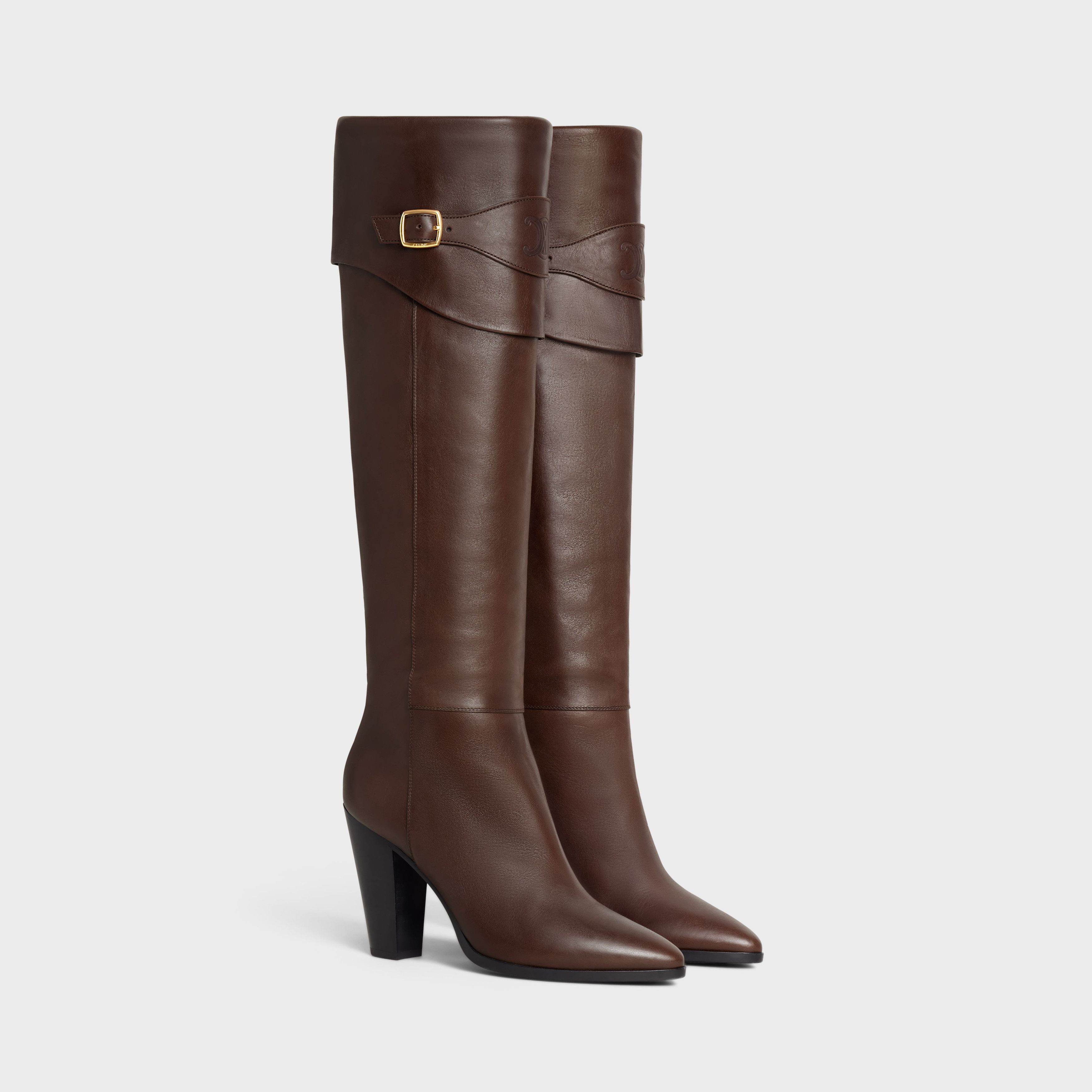 Celine RIDING BOOT WITH TRIOMPHE CELINE WILTERN in CALFSKIN Size US 10 / IT 40 - 2 Thumbnail
