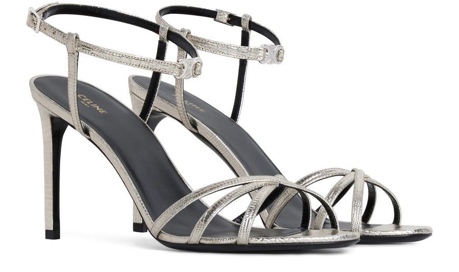 Celine Celine Soir in Lizard Stamped Metalized Calfskin Size US 5 / IT 35 - 2 Thumbnail