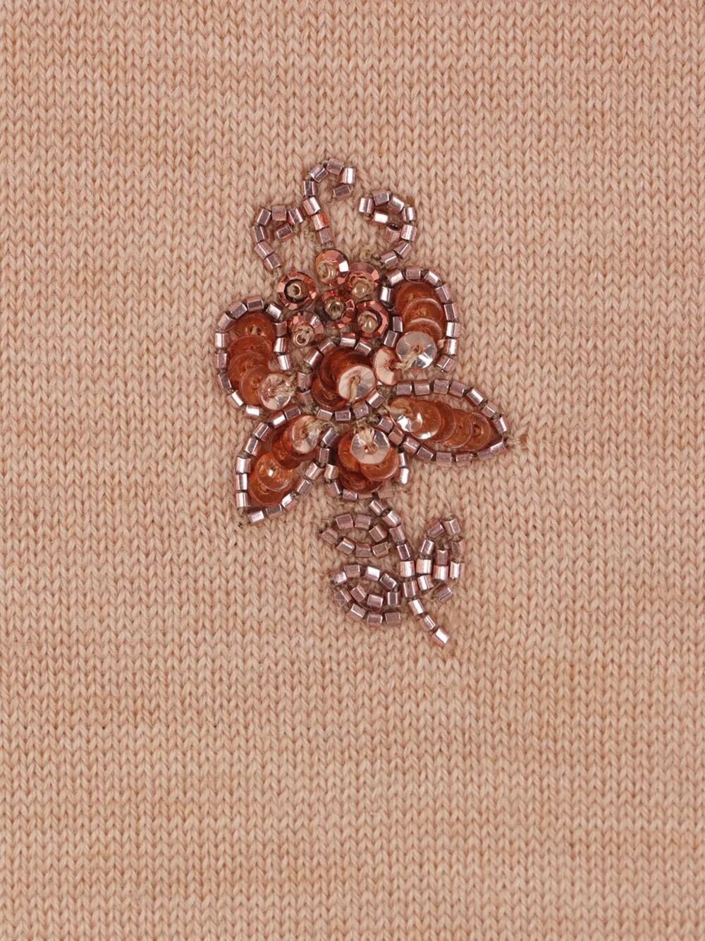 Fendi FLORAL MOTIF EMBROIDERED WOOL CROPPED JUMPER Size M / US 6-8 / IT 42-44 - 3 Thumbnail