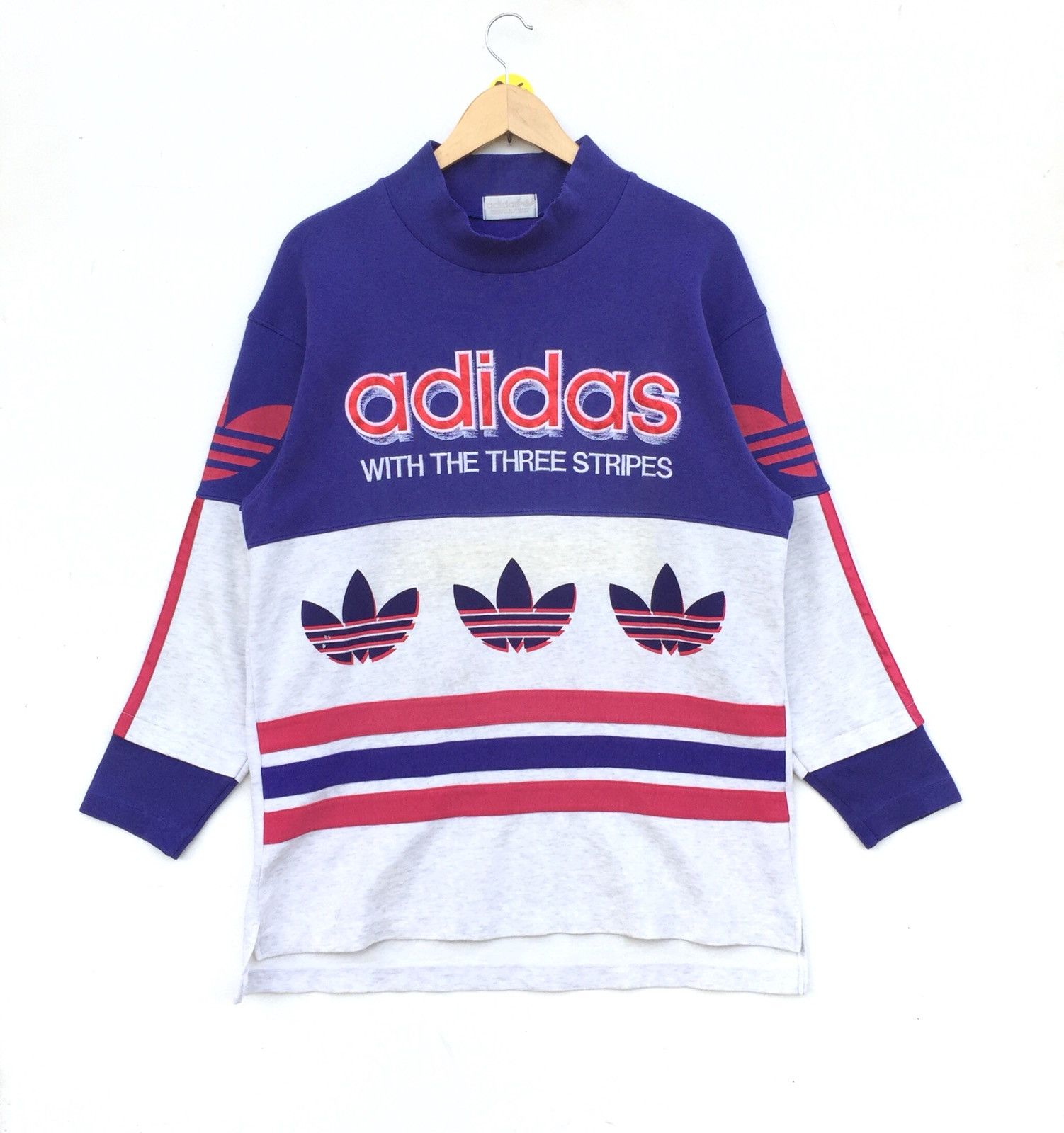 VINTAGE!! ADIDAS Adidas Spellout Tricolour Sweatshirts in nice