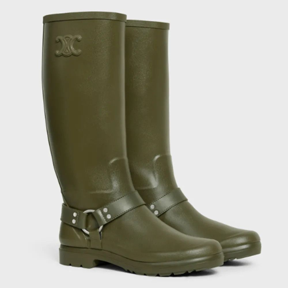 Celine HIGH CELINE RAIN BOOTS in RUBBER AND CALFSKIN Size US 11 / IT 41 - 2 Thumbnail