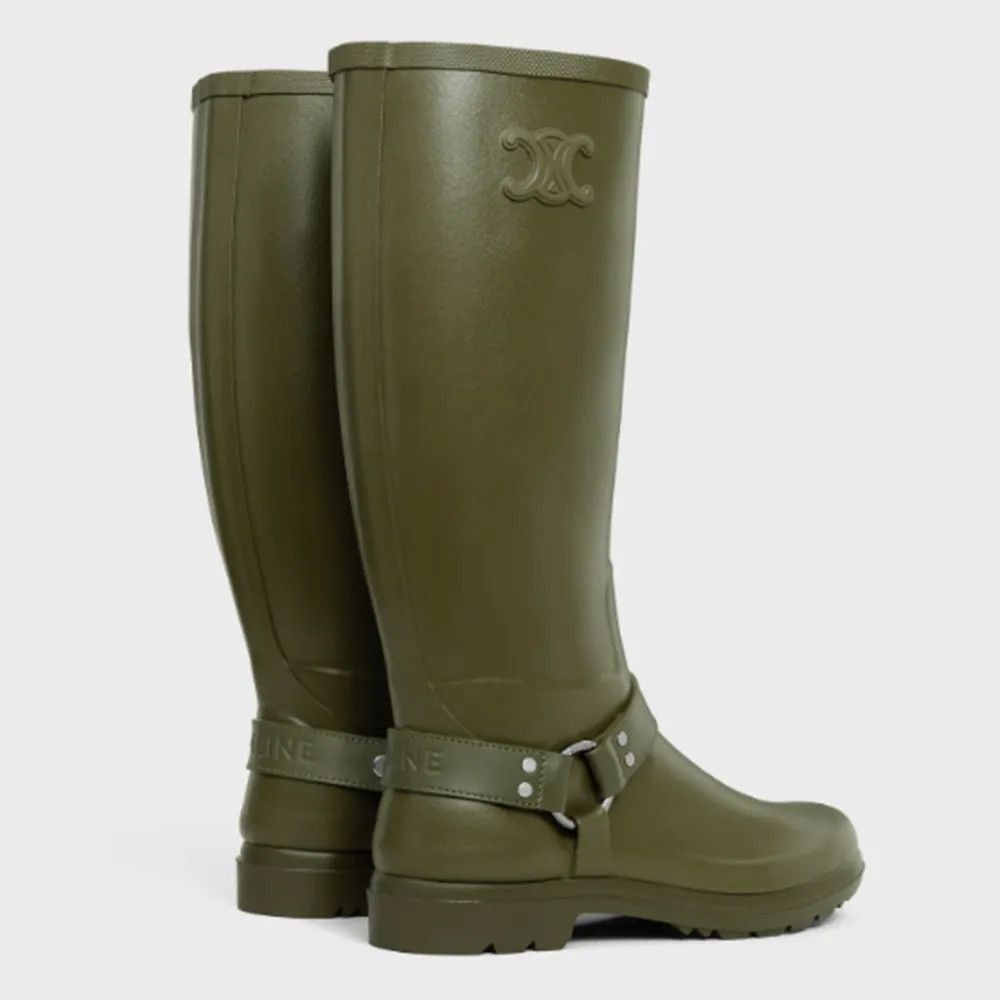 Celine HIGH CELINE RAIN BOOTS in RUBBER AND CALFSKIN Size US 12 / IT 42 - 3 Thumbnail