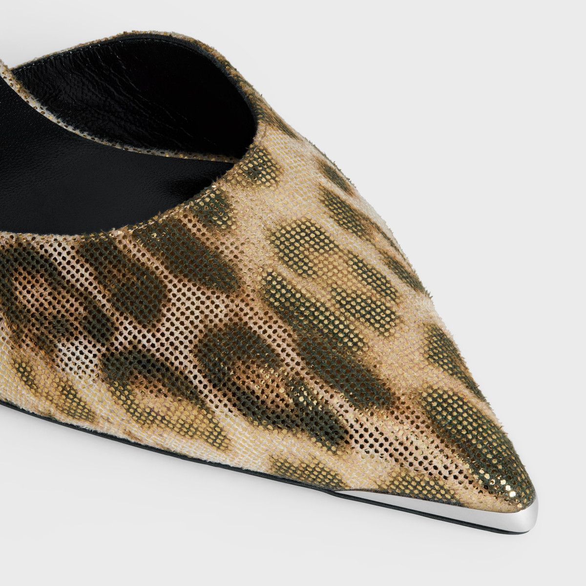 Celine CELINE KITTEN WITH METAL TOE in LEOPARD PRINTED LAMINATED FABRIC Size US 7 / IT 37 - 4 Thumbnail