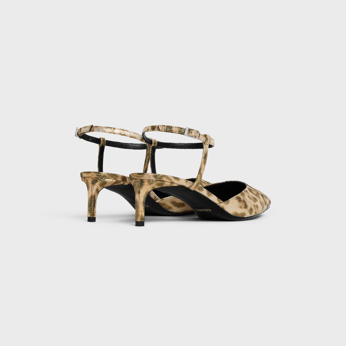 Celine CELINE KITTEN WITH METAL TOE in LEOPARD PRINTED LAMINATED FABRIC Size US 10 / IT 40 - 3 Thumbnail