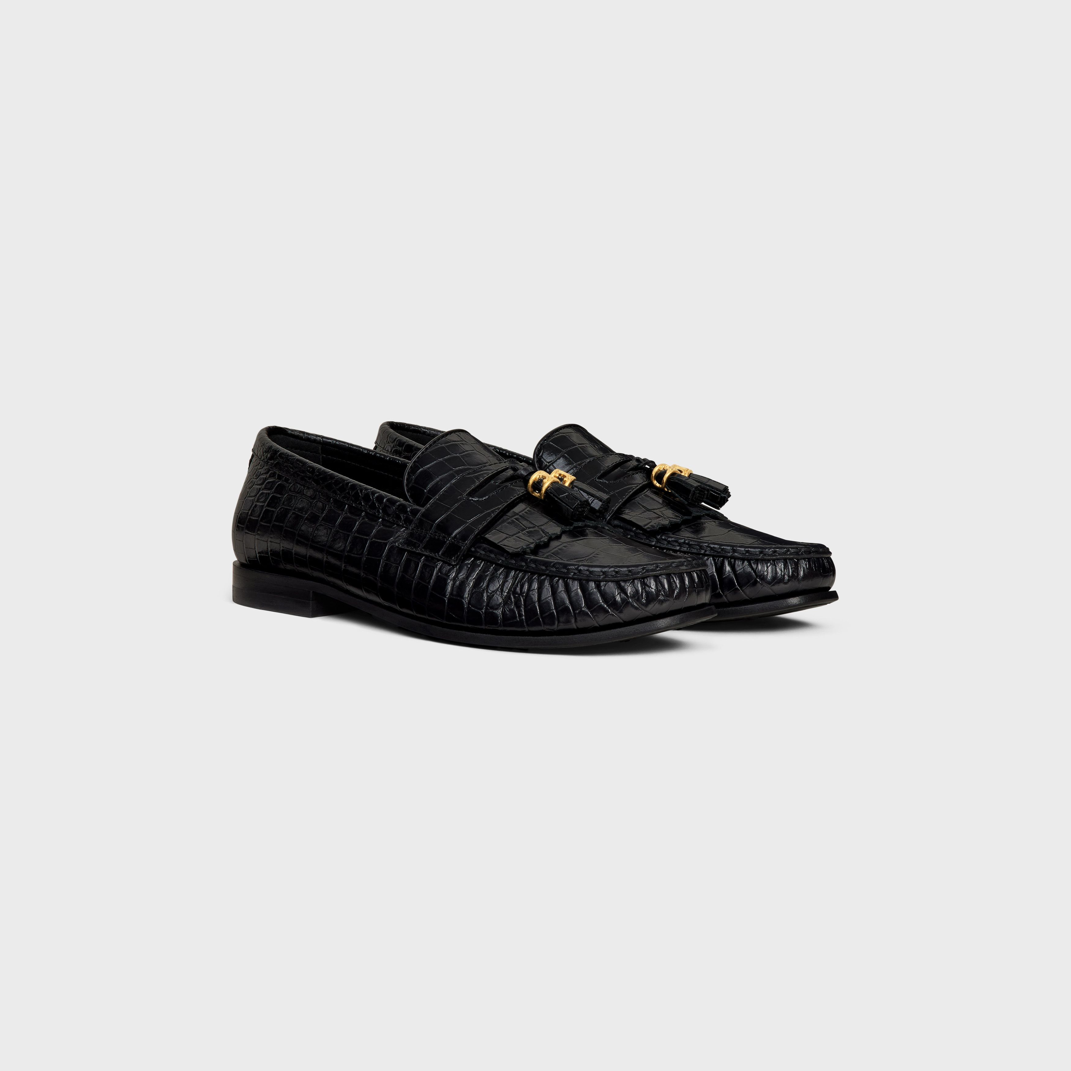Celine CELINE LUCO LOAFER WITH TRIOMPHE TASSELS in Crocodile Stamped Calfskin Size US 5 / IT 35 - 2 Thumbnail