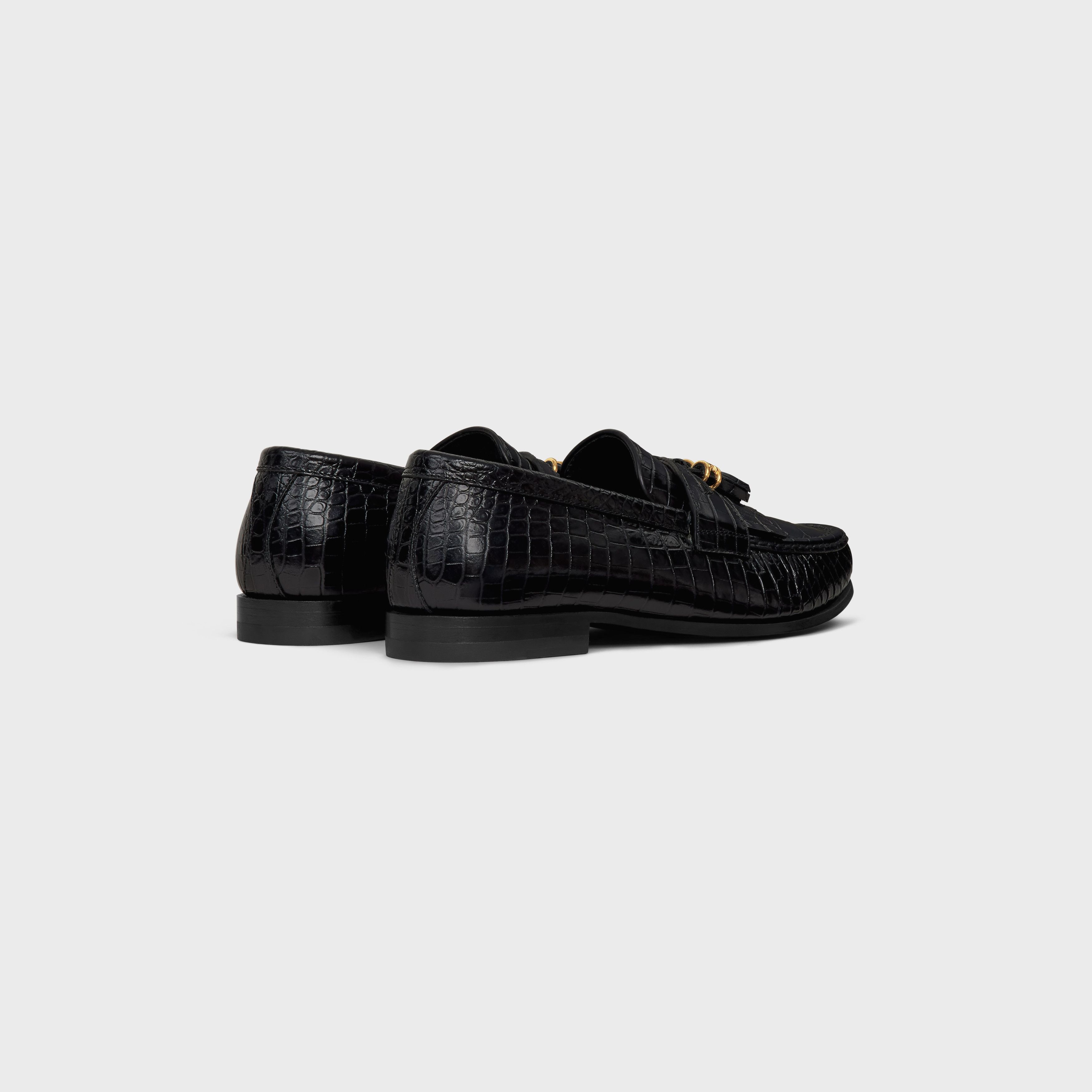 Celine CELINE LUCO LOAFER WITH TRIOMPHE TASSELS in Crocodile Stamped Calfskin Size US 5 / IT 35 - 3 Thumbnail