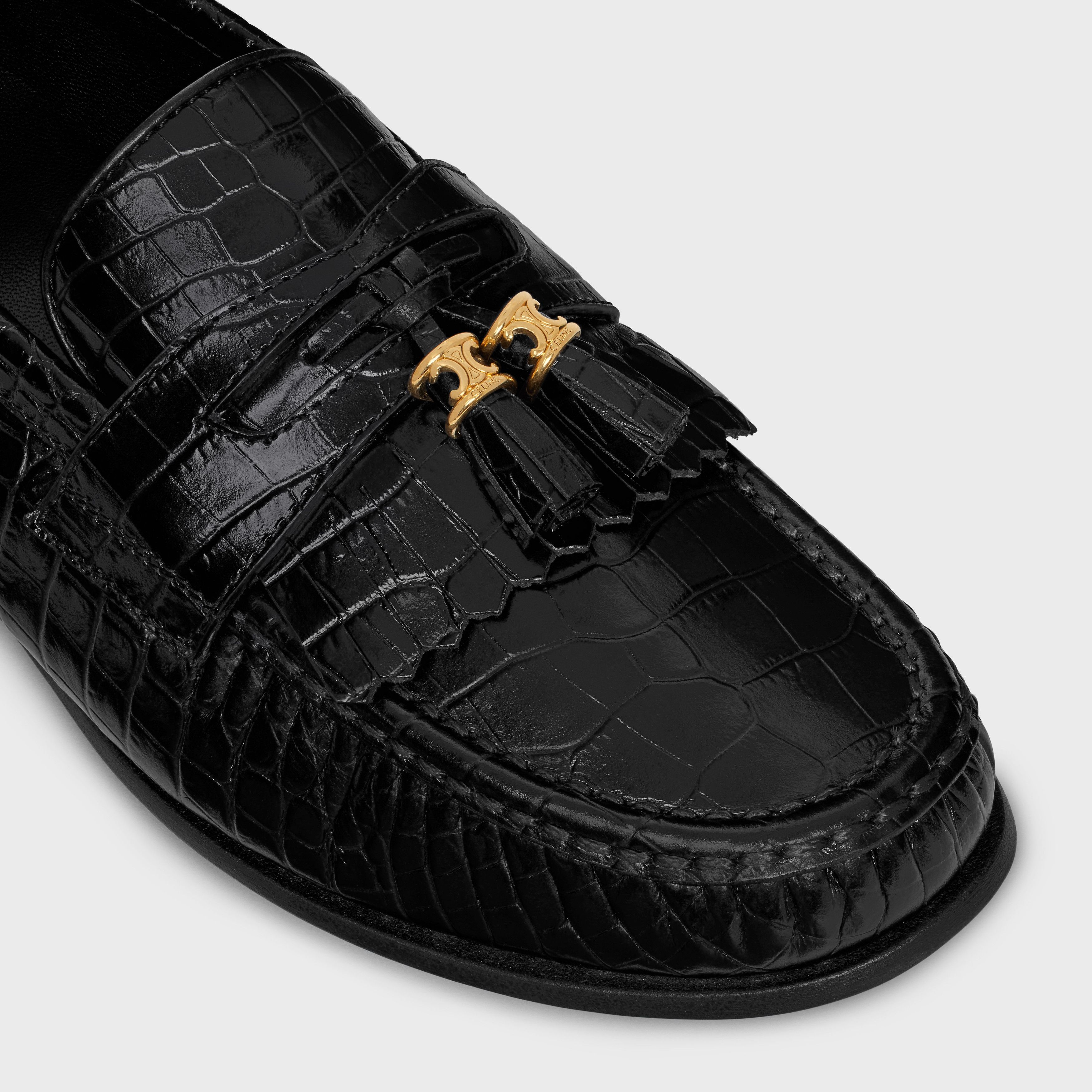 Celine CELINE LUCO LOAFER WITH TRIOMPHE TASSELS in Crocodile Stamped Calfskin Size US 9 / IT 39 - 4 Thumbnail