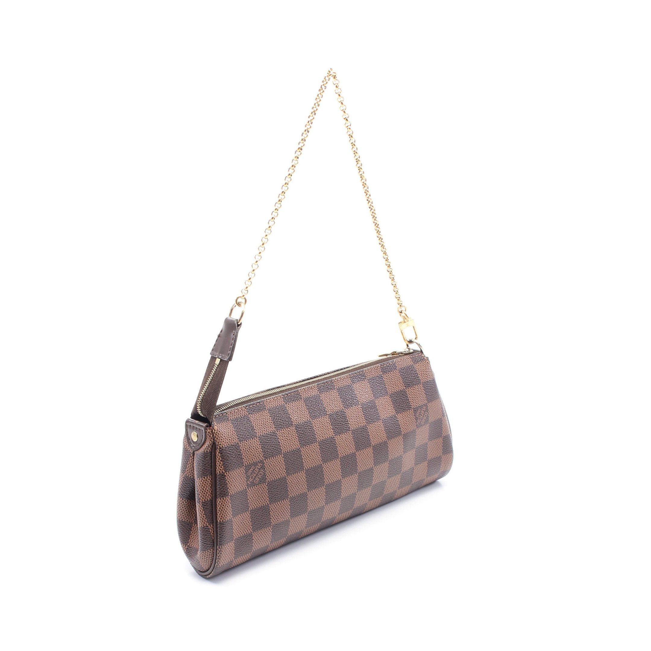 Louis Vuitton Louis Vuitton Eva Damier Ebene Chain Handbag Leather Brown Size ONE SIZE - 2 Thumbnail