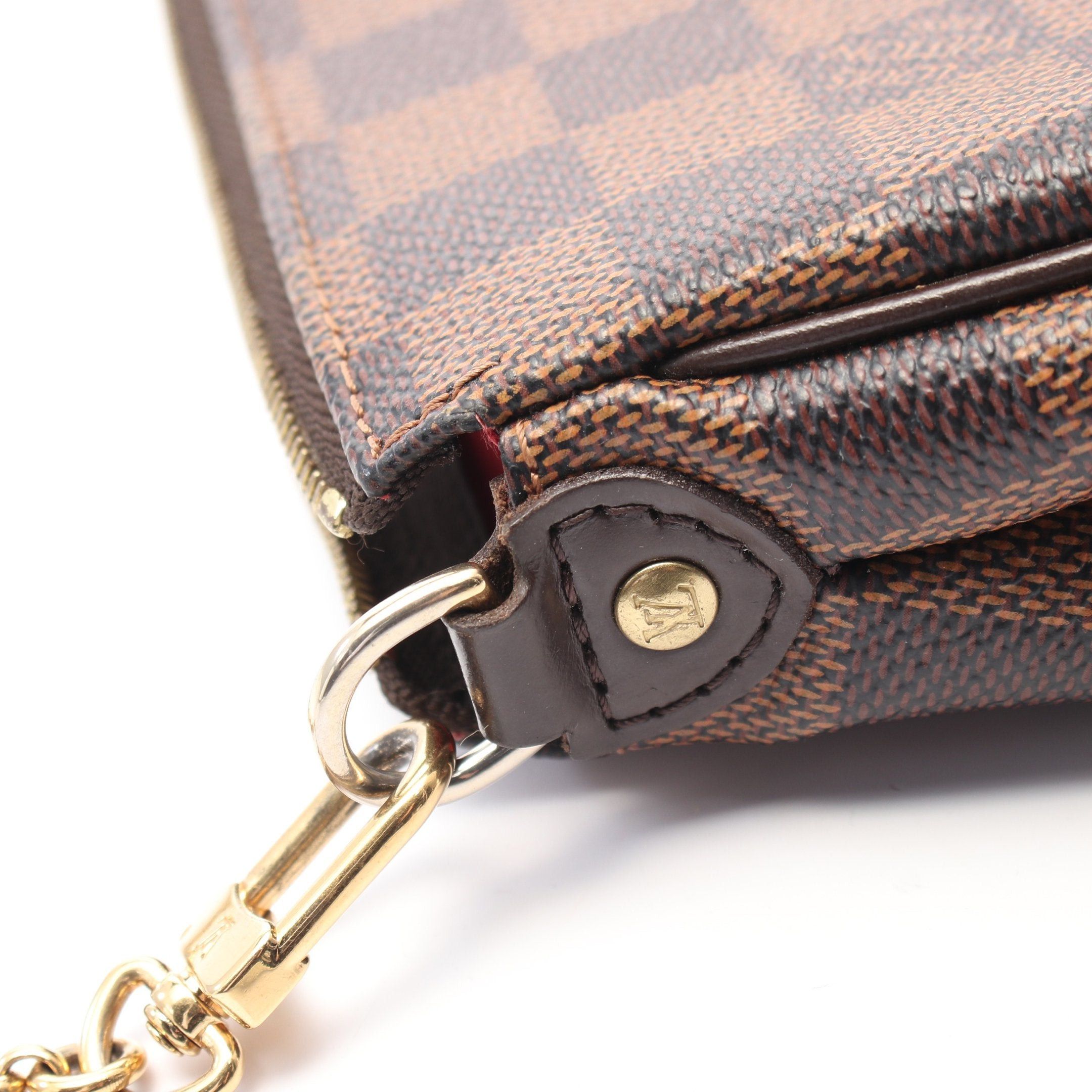 Louis Vuitton Louis Vuitton Eva Damier Ebene Chain Handbag Leather Brown Size ONE SIZE - 7 Thumbnail
