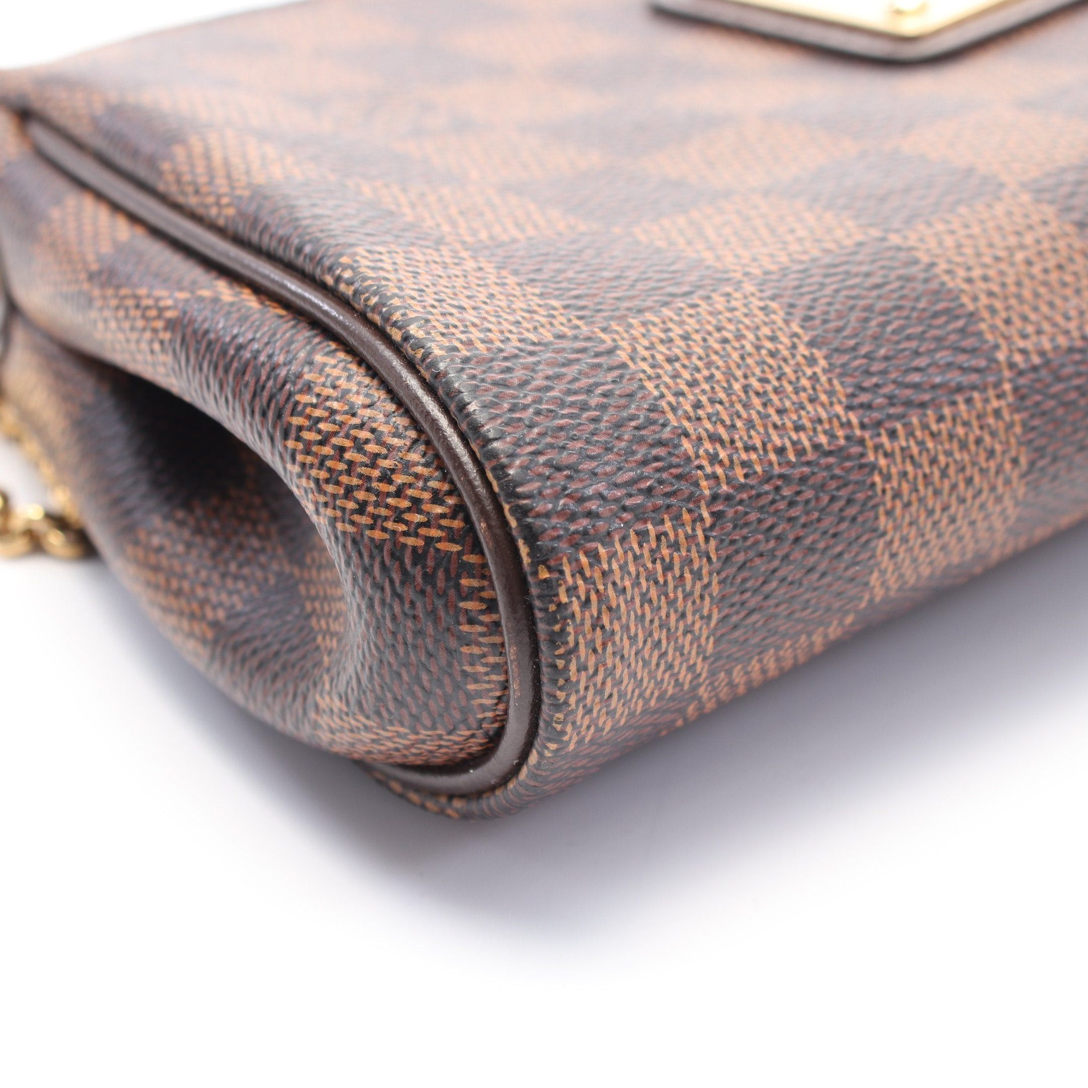 Louis Vuitton Louis Vuitton Eva Damier Ebene Chain Handbag Leather Brown Size ONE SIZE - 6 Thumbnail