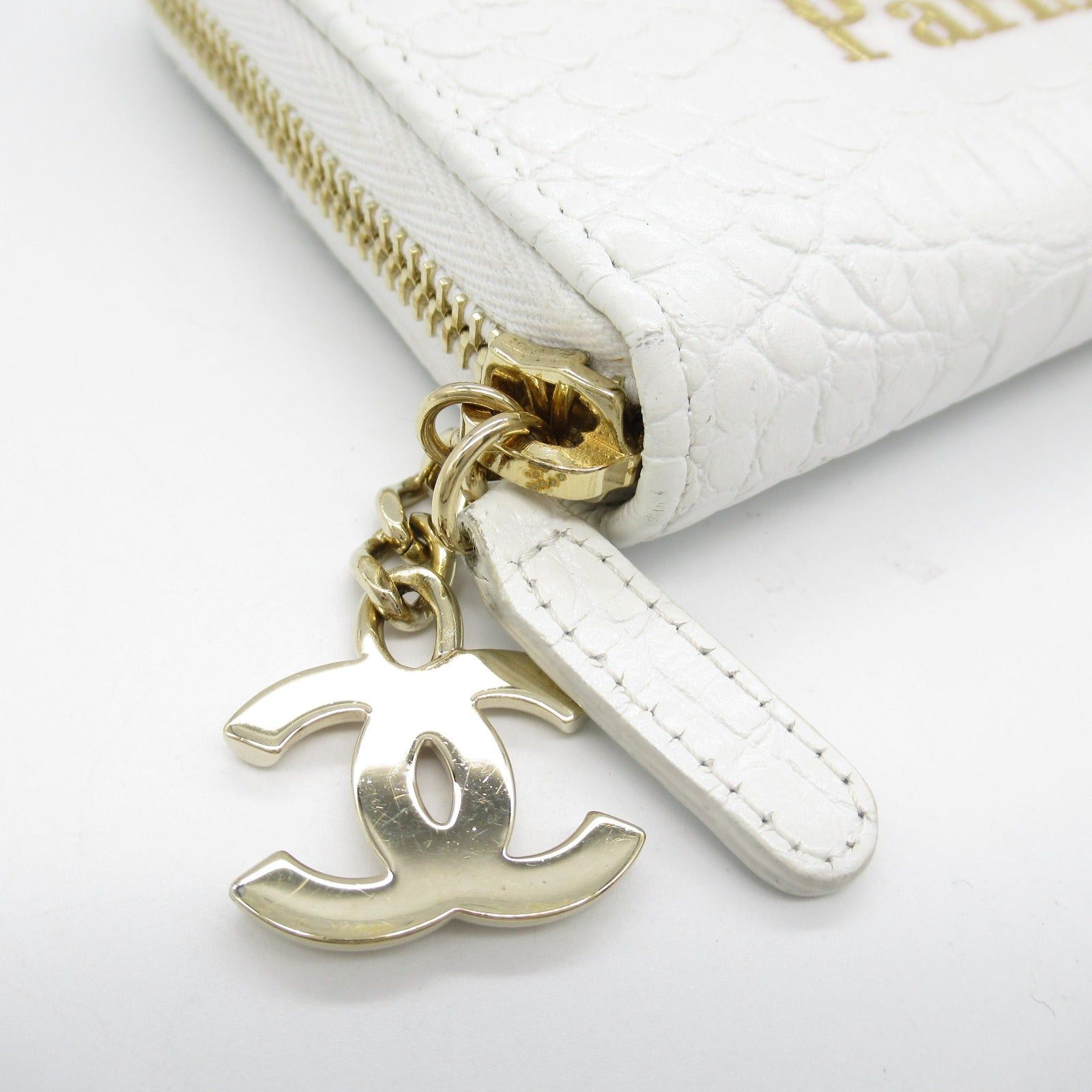 Chanel Chanel Gabriel De Round Long Wallet Zipper Leather White Gold Hardware Size ONE SIZE - 14 Thumbnail