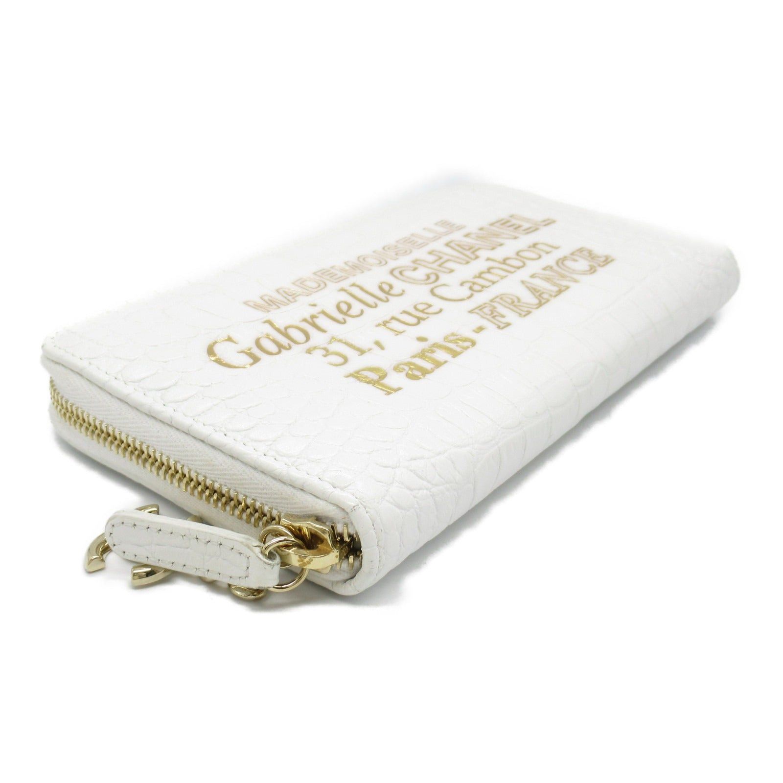 Chanel Chanel Gabriel De Round Long Wallet Zipper Leather White Gold Hardware Size ONE SIZE - 3 Thumbnail