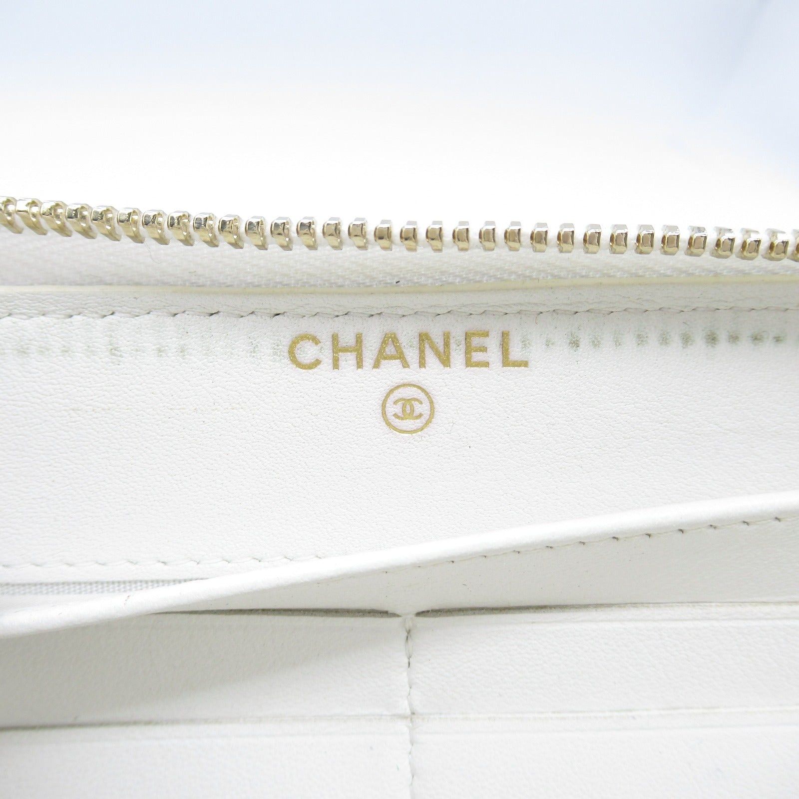 Chanel Chanel Gabriel De Round Long Wallet Zipper Leather White Gold Hardware Size ONE SIZE - 6 Thumbnail