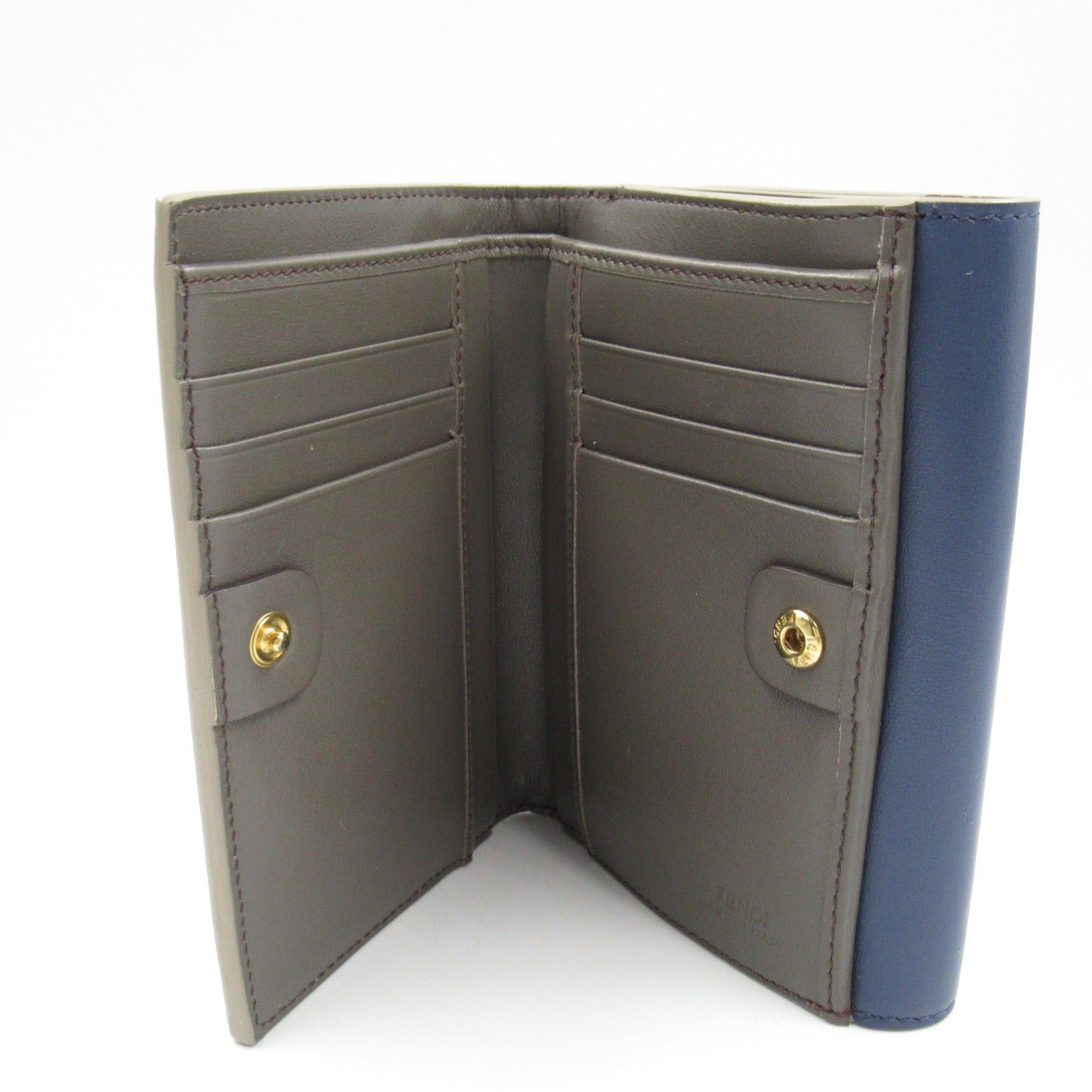 Fendi Fendi Peekaboo Double Hook Wallet Leather Navy Size ONE SIZE - 5 Thumbnail