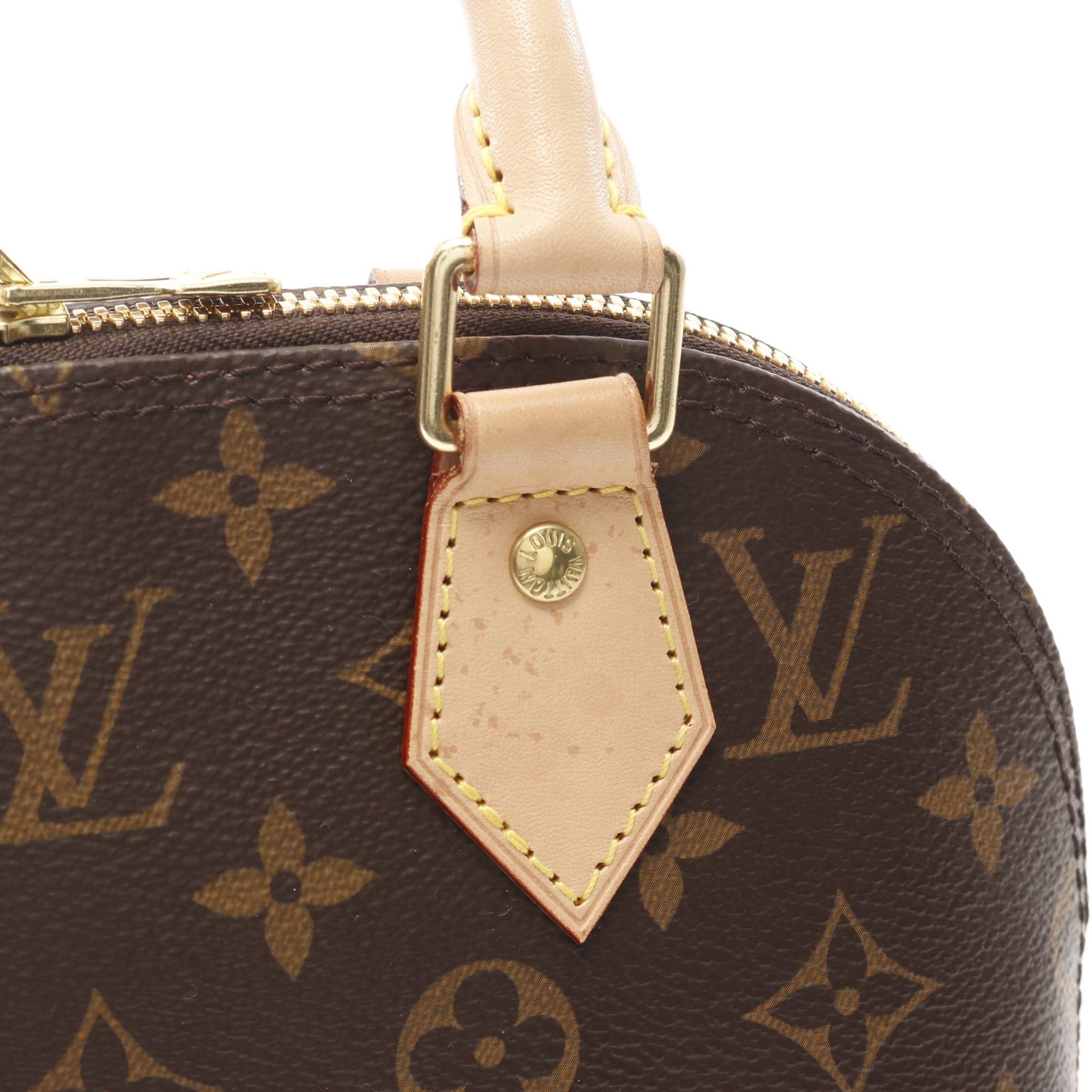 Louis Vuitton Louis Vuitton Alma Bb Monogram Handbag Leather Brown Size ONE SIZE - 8 Thumbnail
