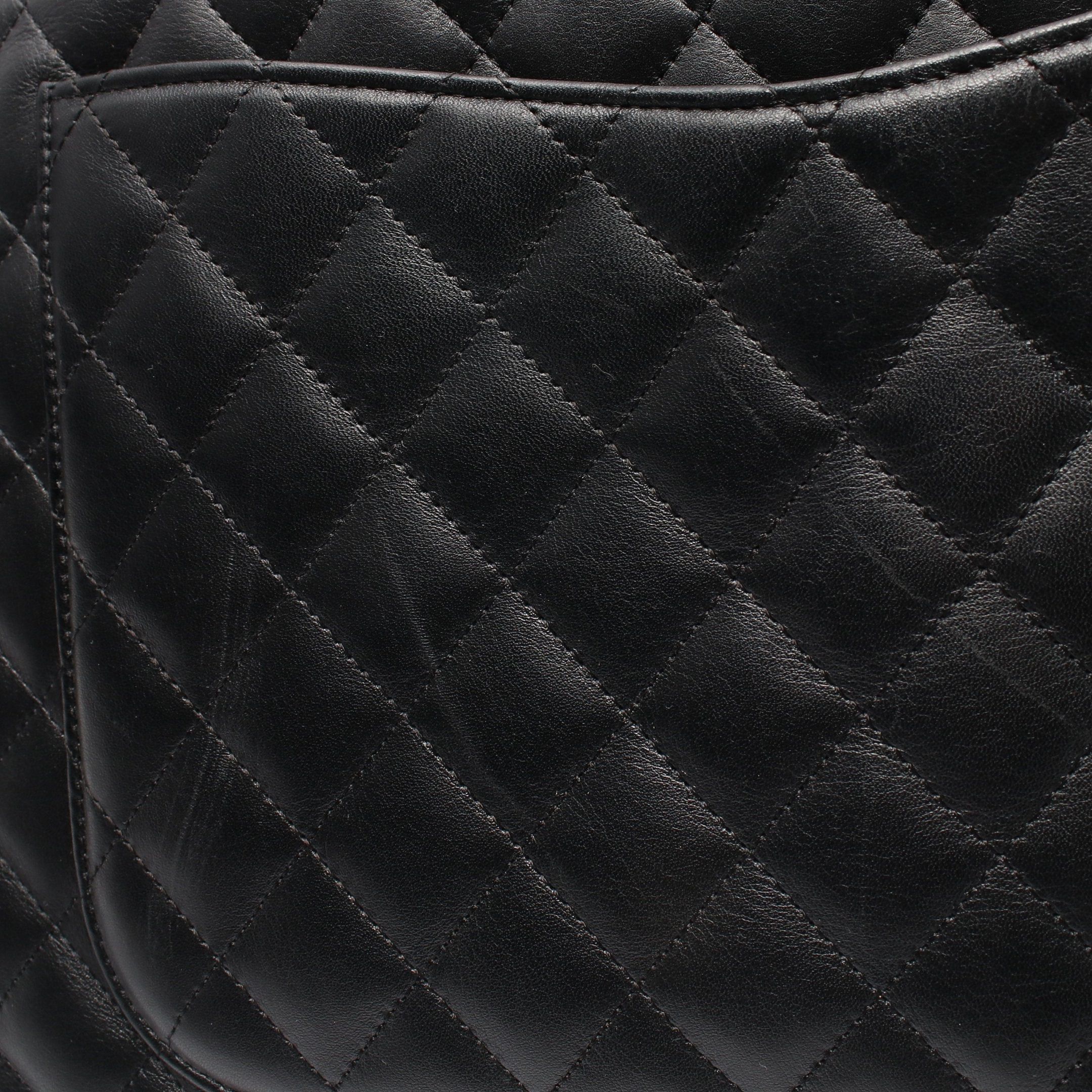 Chanel Chanel Cambon Line Boston Bag Handbag Leather Black Gray Silver Hardware Size ONE SIZE - 9 Thumbnail