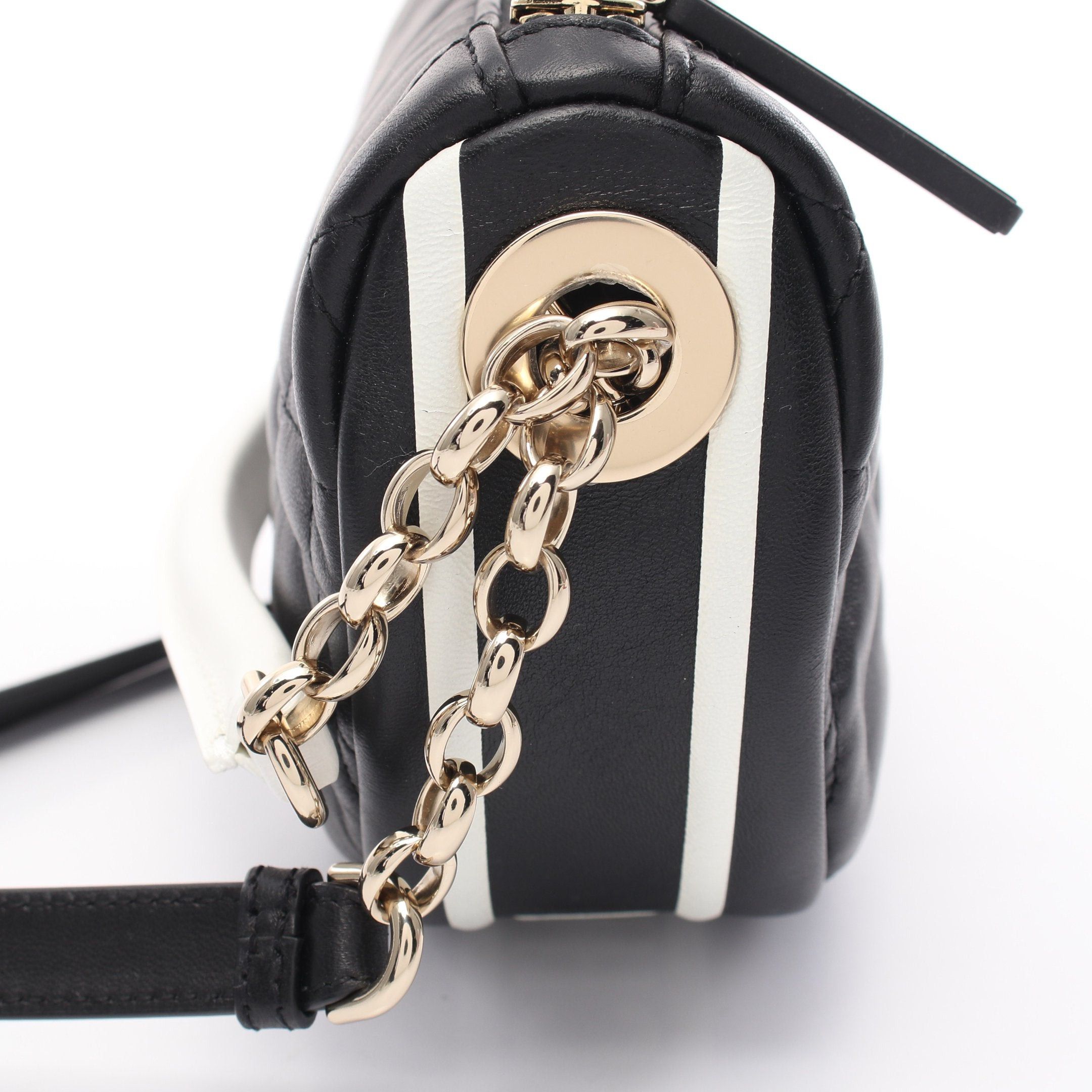 Dior Dior Vibe Small Hobo Canage Chain Shoulder Bag Leather Black White Size ONE SIZE - 8 Thumbnail
