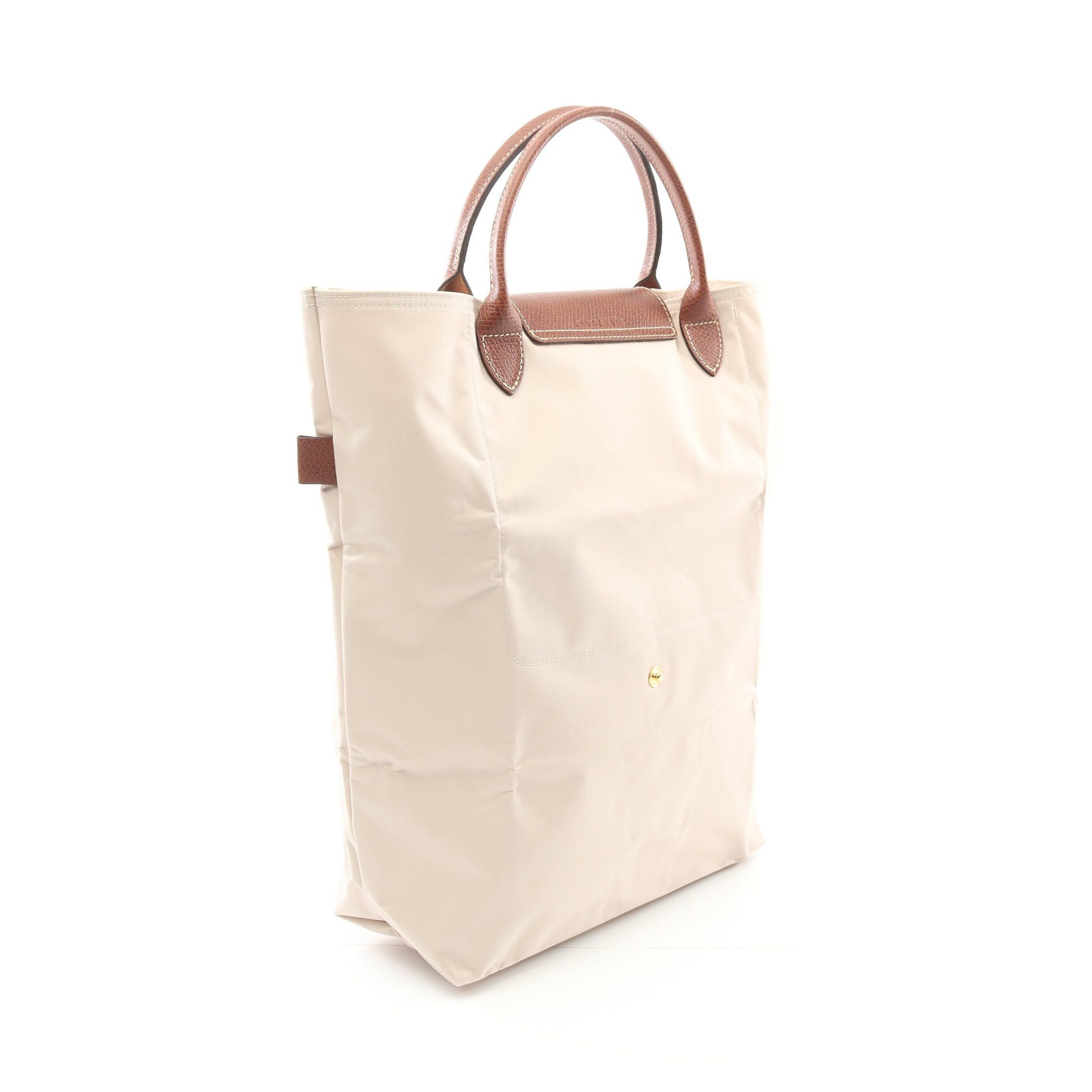 Longchamp Longchamp Le Preage Original M Shopping Bag Handbag Tote Nylon Leather Light Beige Brown Size ONE SIZE - 2 Thumbnail