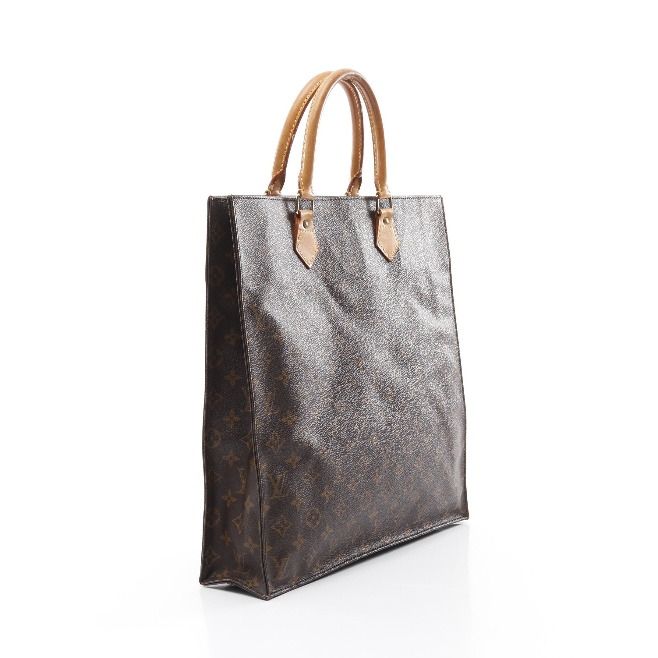Louis Vuitton Louis Vuitton Sac Plat Monogram Handbag Tote Bag Leather Brown Size ONE SIZE - 2 Thumbnail