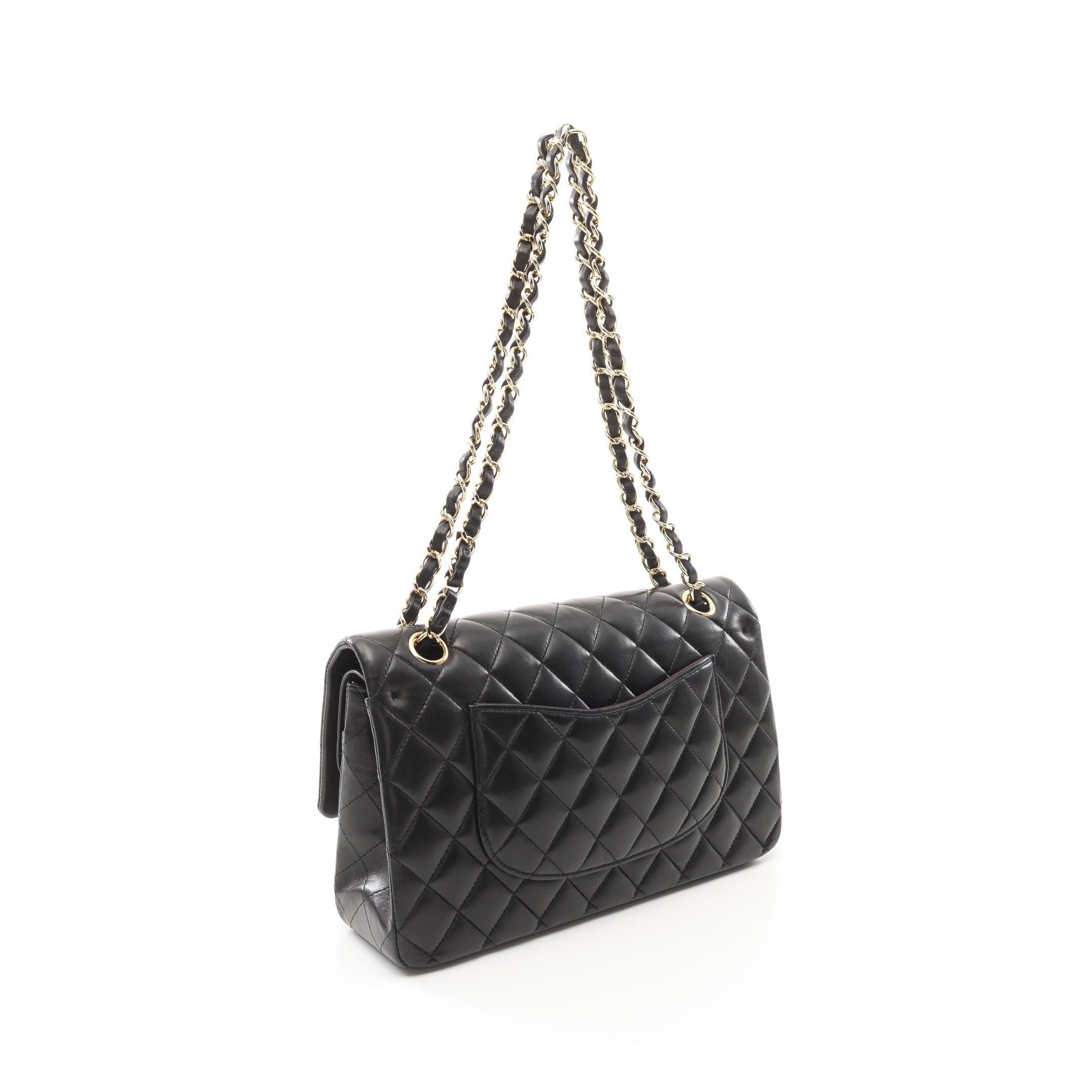 Chanel Chanel Matelasse Double Flap Chain Shoulder Bag Lambskin Black Gold Hardware Size ONE SIZE - 2 Thumbnail
