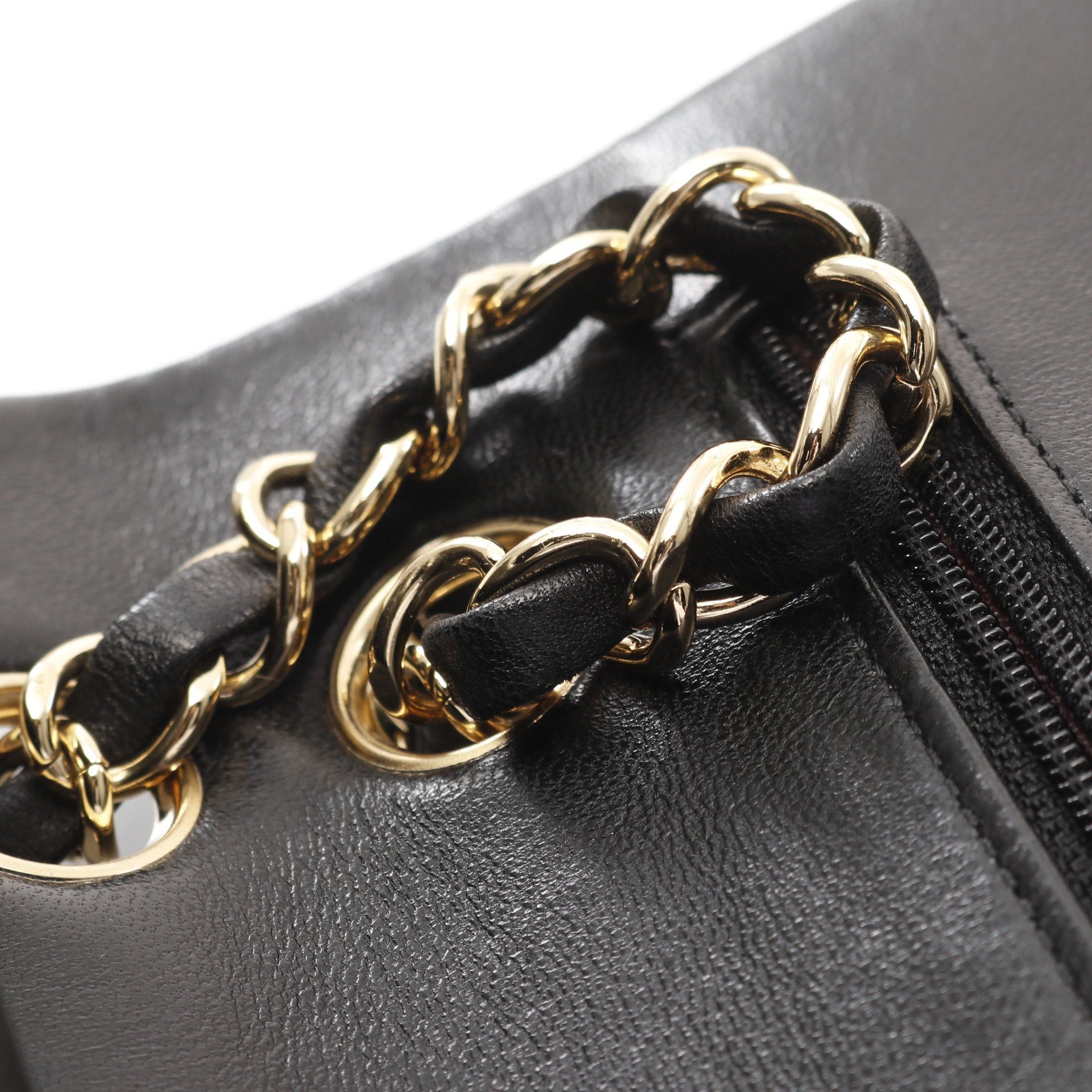 Chanel Chanel Matelasse Double Flap Chain Shoulder Bag Lambskin Black Gold Hardware Size ONE SIZE - 8 Thumbnail