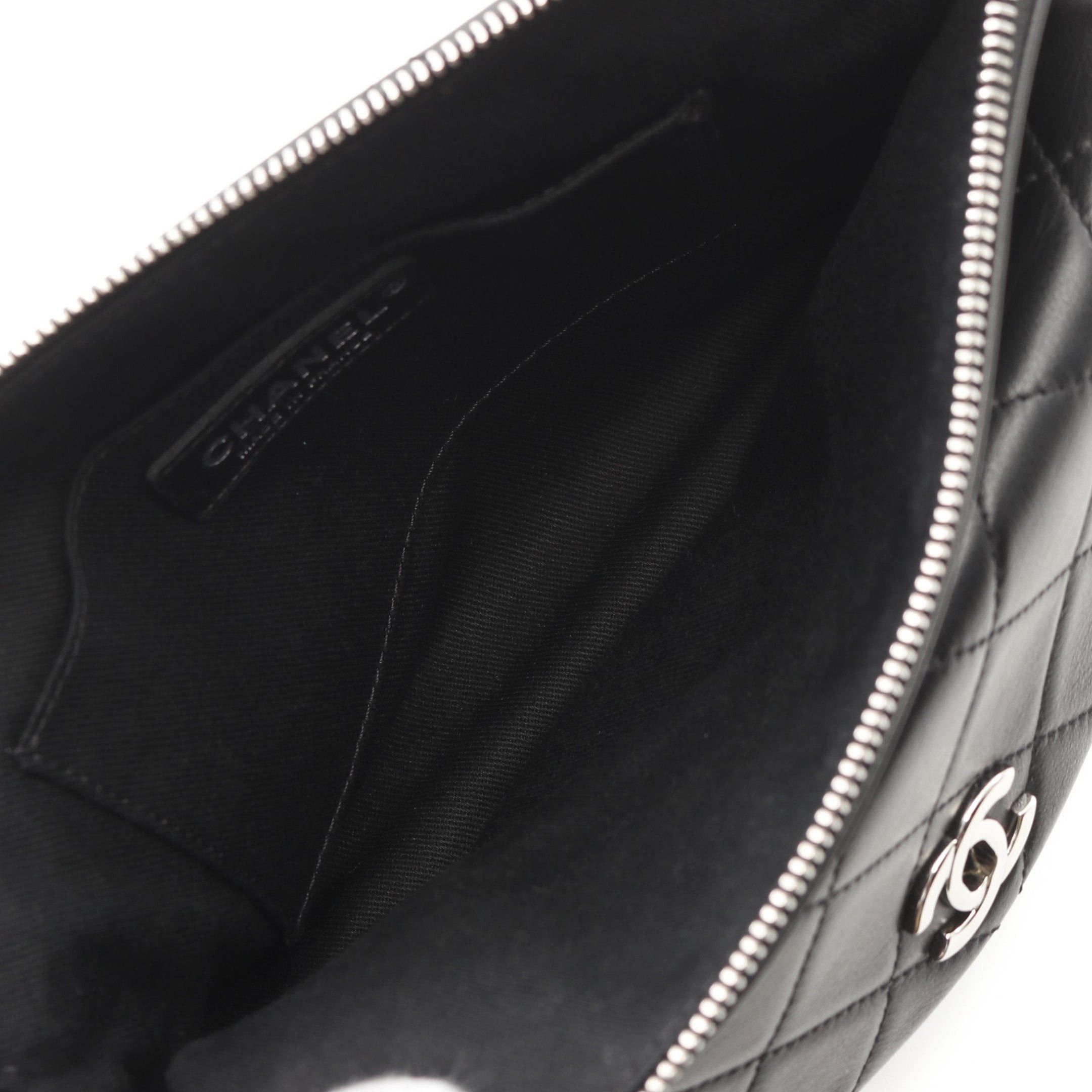 Chanel Chanel Matelasse Chain Shoulder Bag Lambskin Black Silver Hardware Size ONE SIZE - 3 Thumbnail