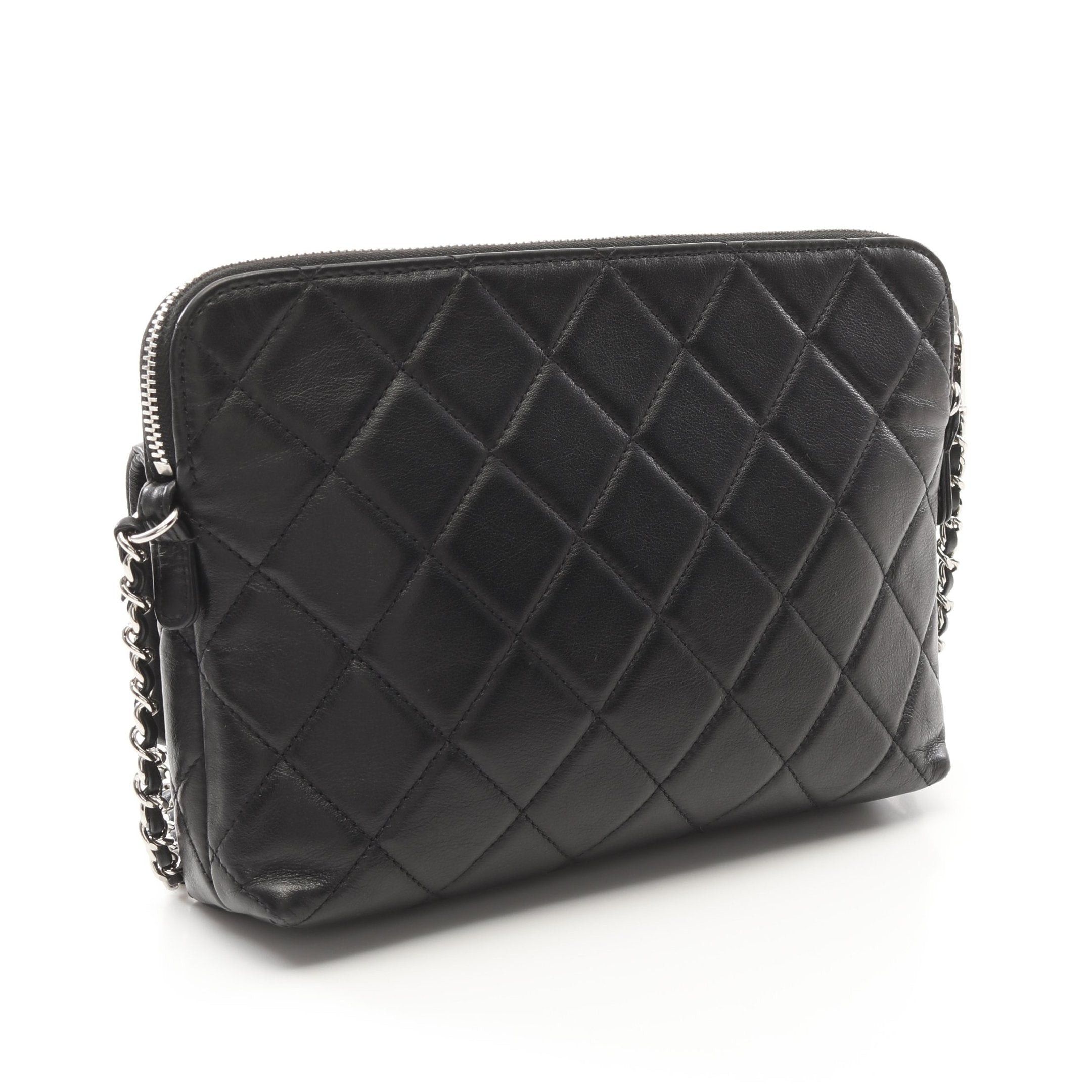 Chanel Chanel Matelasse Chain Shoulder Bag Lambskin Black Silver Hardware Size ONE SIZE - 2 Thumbnail