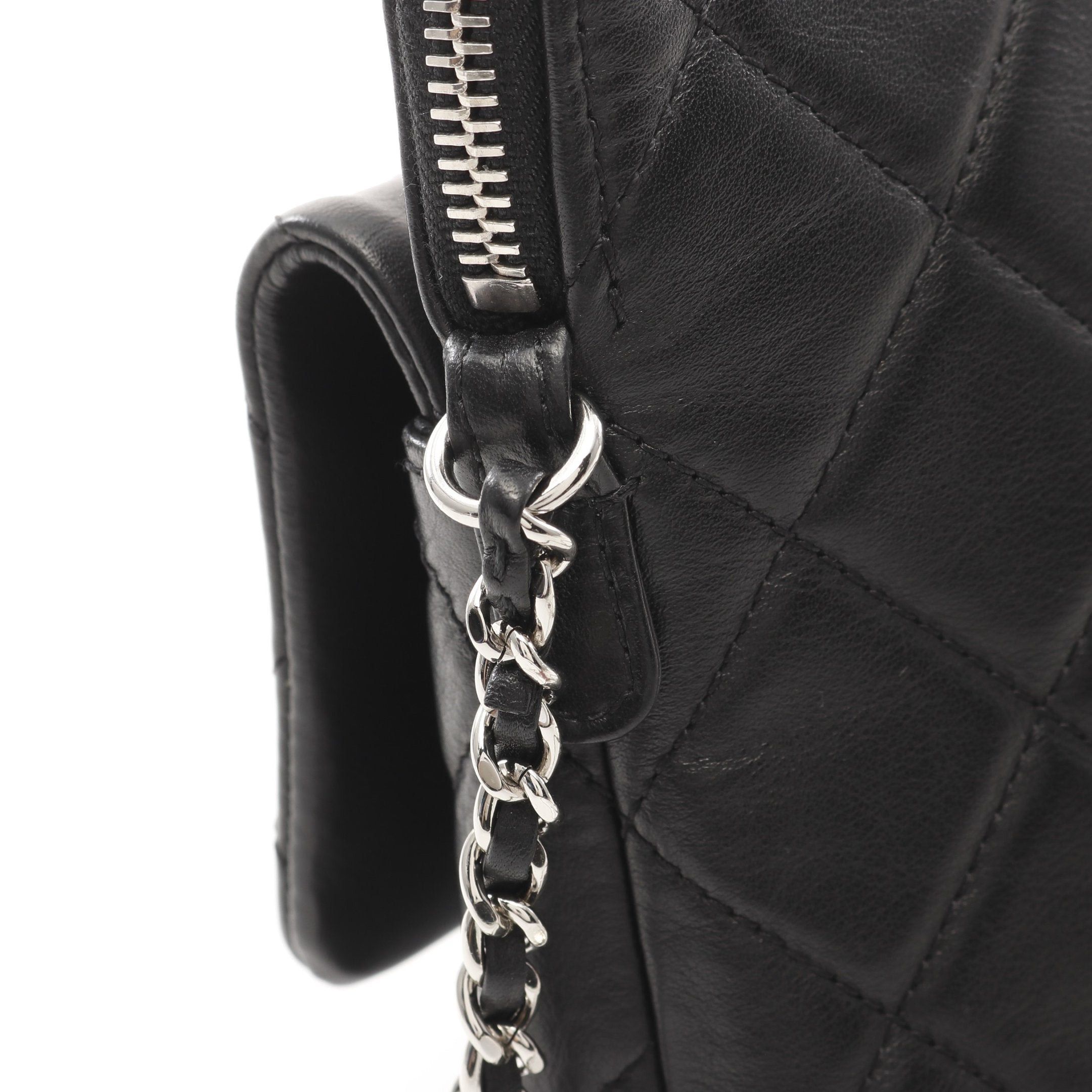Chanel Chanel Matelasse Chain Shoulder Bag Lambskin Black Silver Hardware Size ONE SIZE - 8 Thumbnail