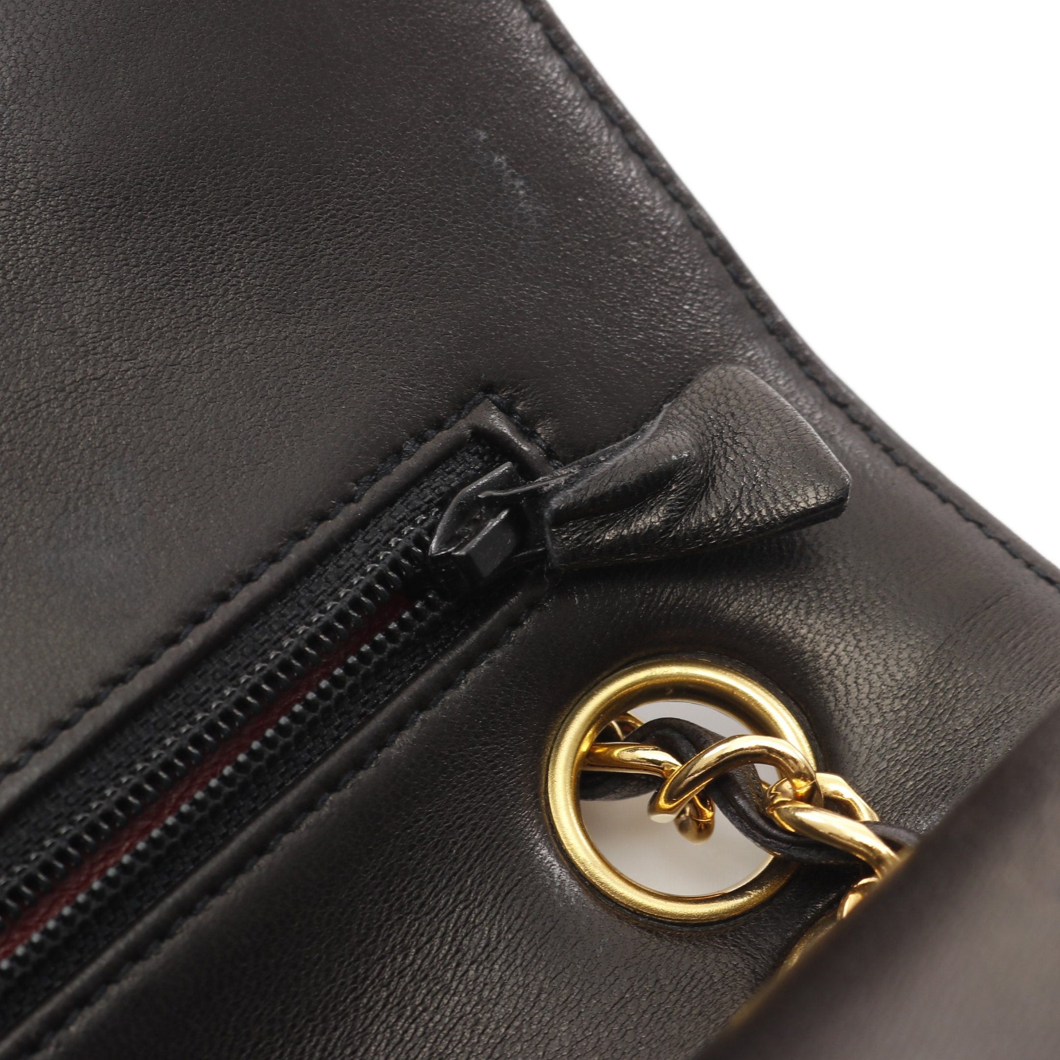 Chanel Chanel Matelasse Double Flap Chain Shoulder Bag Lambskin Black Combination Metal Fittings Paris Exclusive Size ONE SIZE - 11 Thumbnail