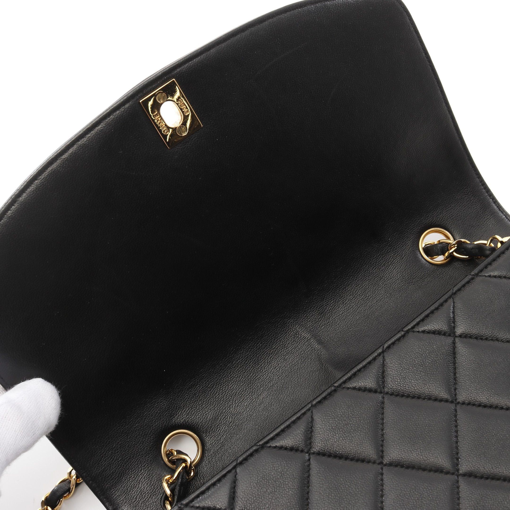 Chanel Chanel Matelasse Diana Flap Chain Shoulder Bag Lambskin Black Gold Hardware Size ONE SIZE - 9 Thumbnail