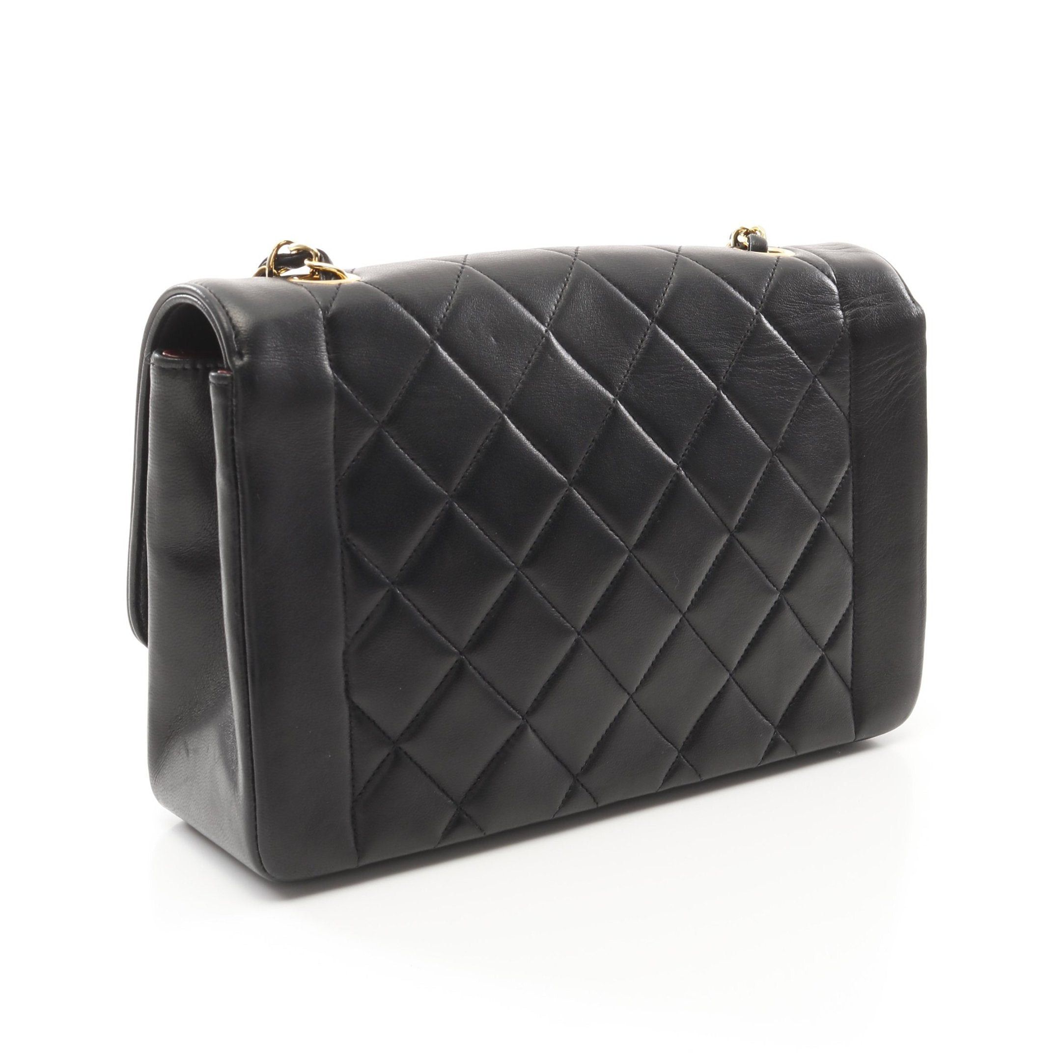 Chanel Chanel Matelasse Diana Flap Chain Shoulder Bag Lambskin Black Gold Hardware Size ONE SIZE - 2 Thumbnail