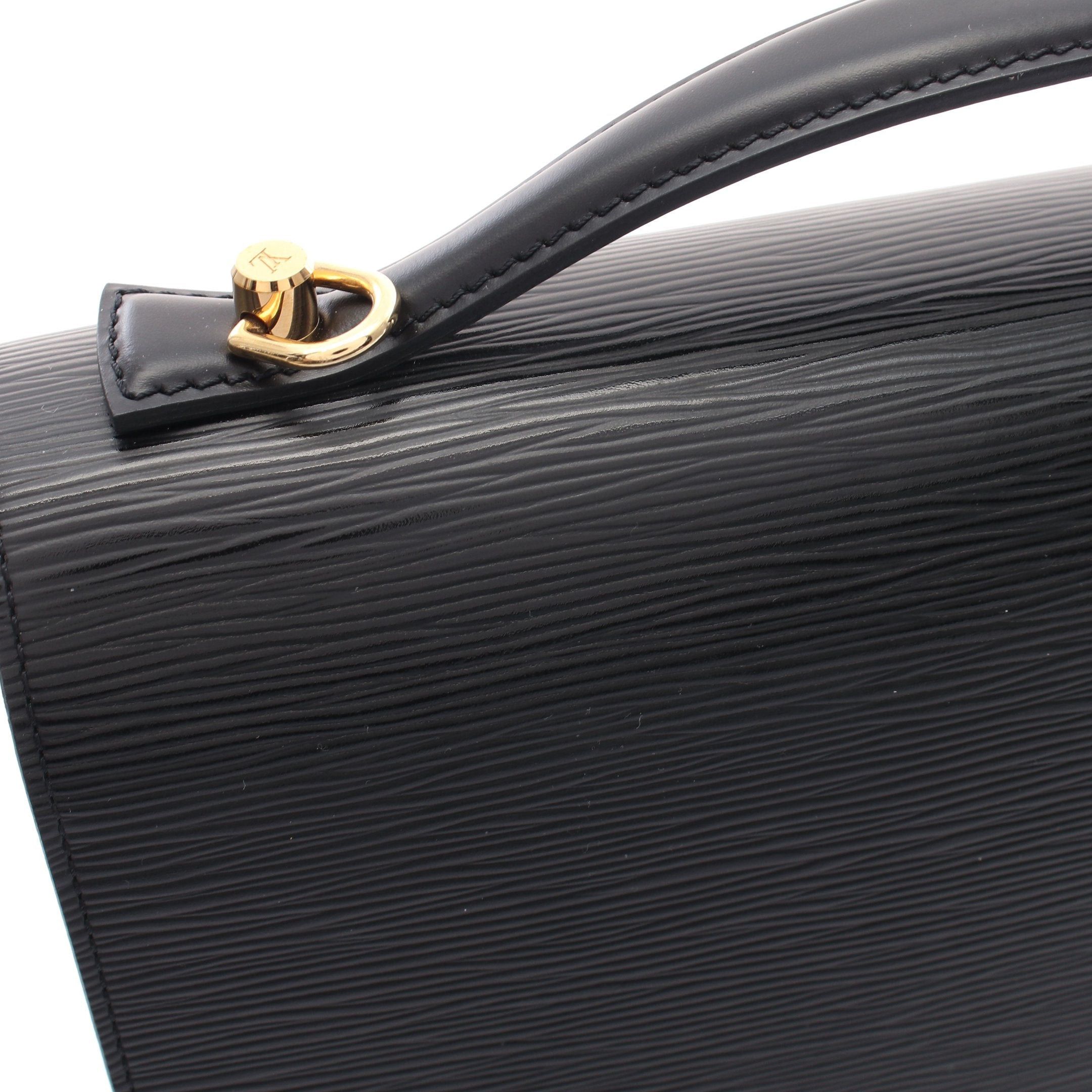 Louis Vuitton Louis Vuitton Monceau Epi Noir Handbag Leather Black Size ONE SIZE - 8 Thumbnail