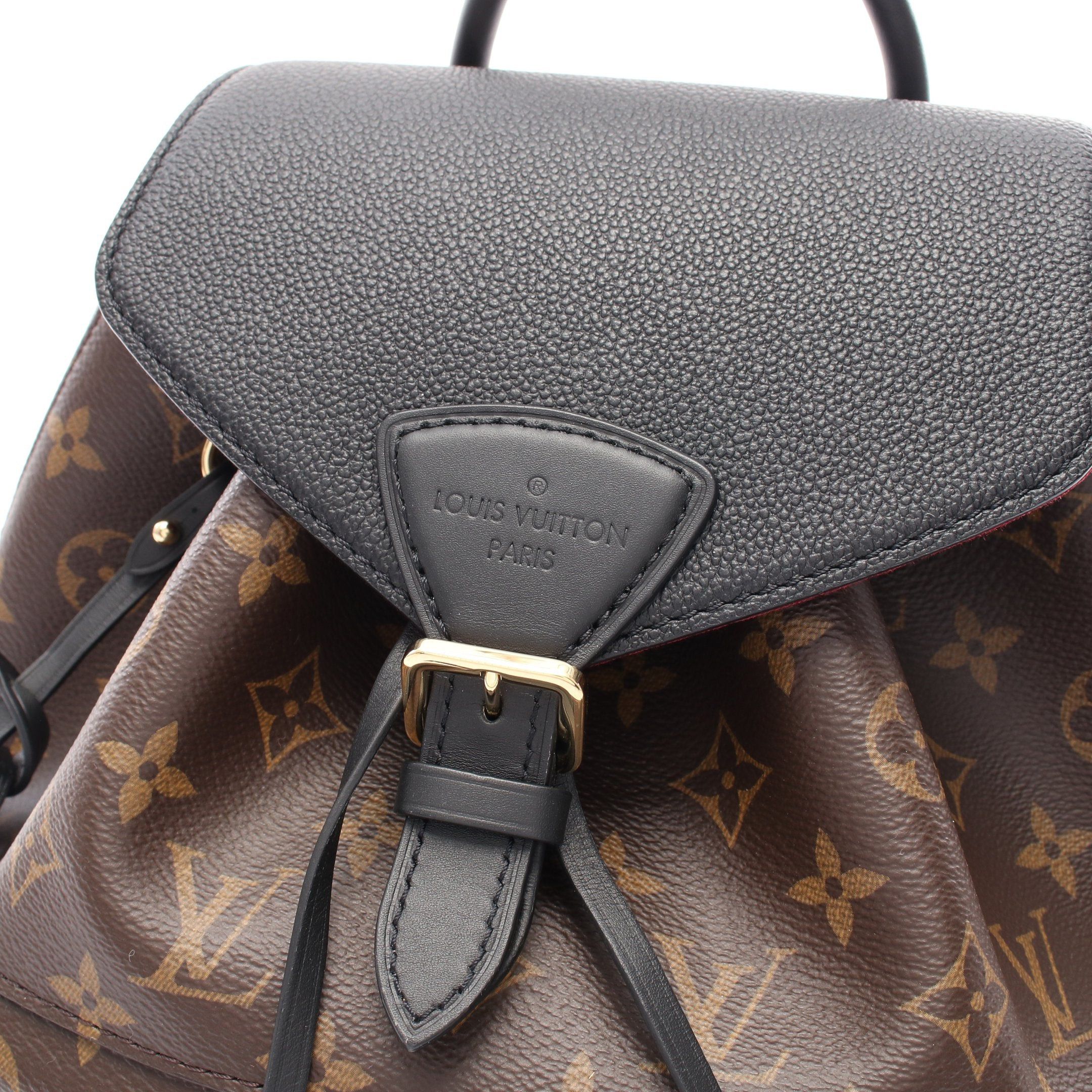 Louis Vuitton Louis Vuitton Montsouris Nm Pm Monogram Backpack Rucksack Leather Brown Black Size ONE SIZE - 7 Thumbnail