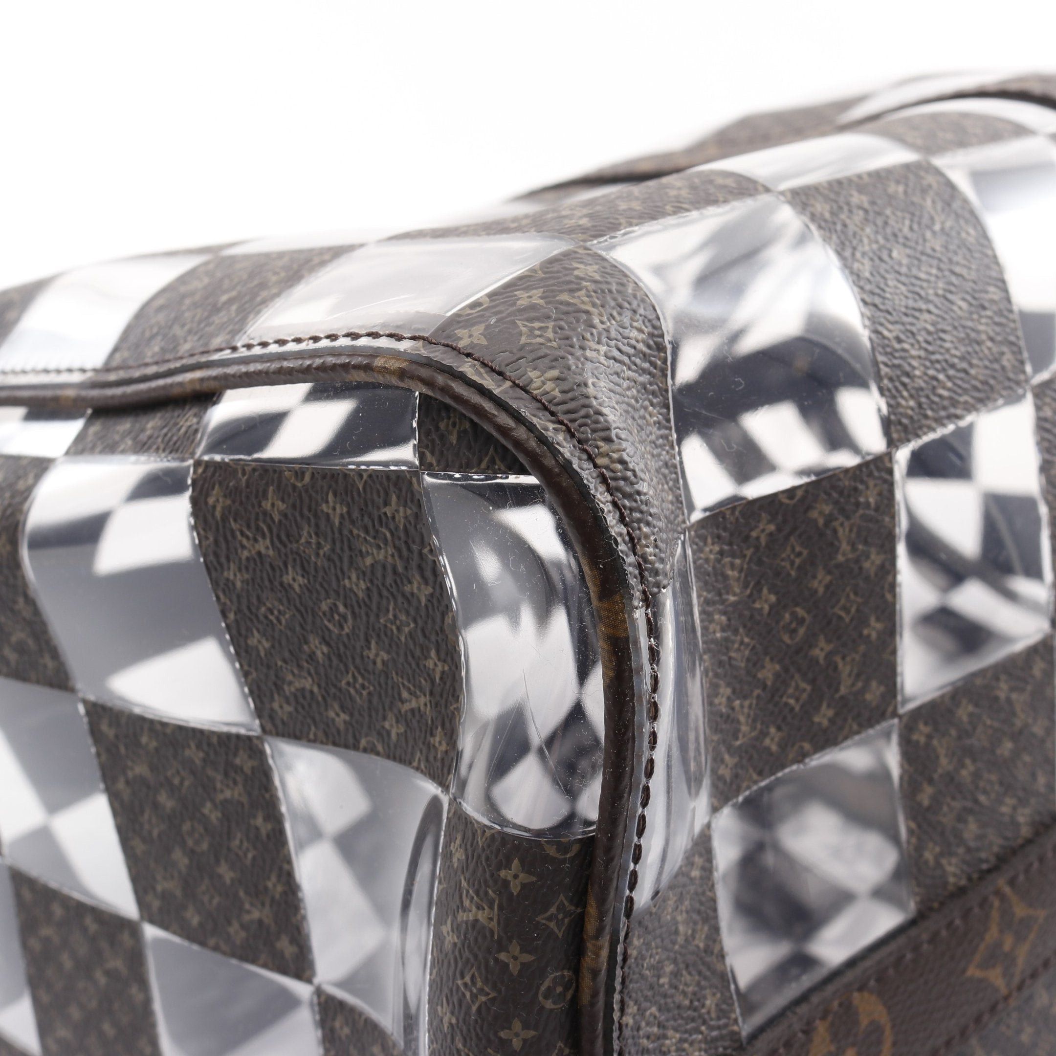 Louis Vuitton Louis Vuitton Keepall 50 Monogram Chess Boston Bag Brown Clear Size ONE SIZE - 5 Thumbnail