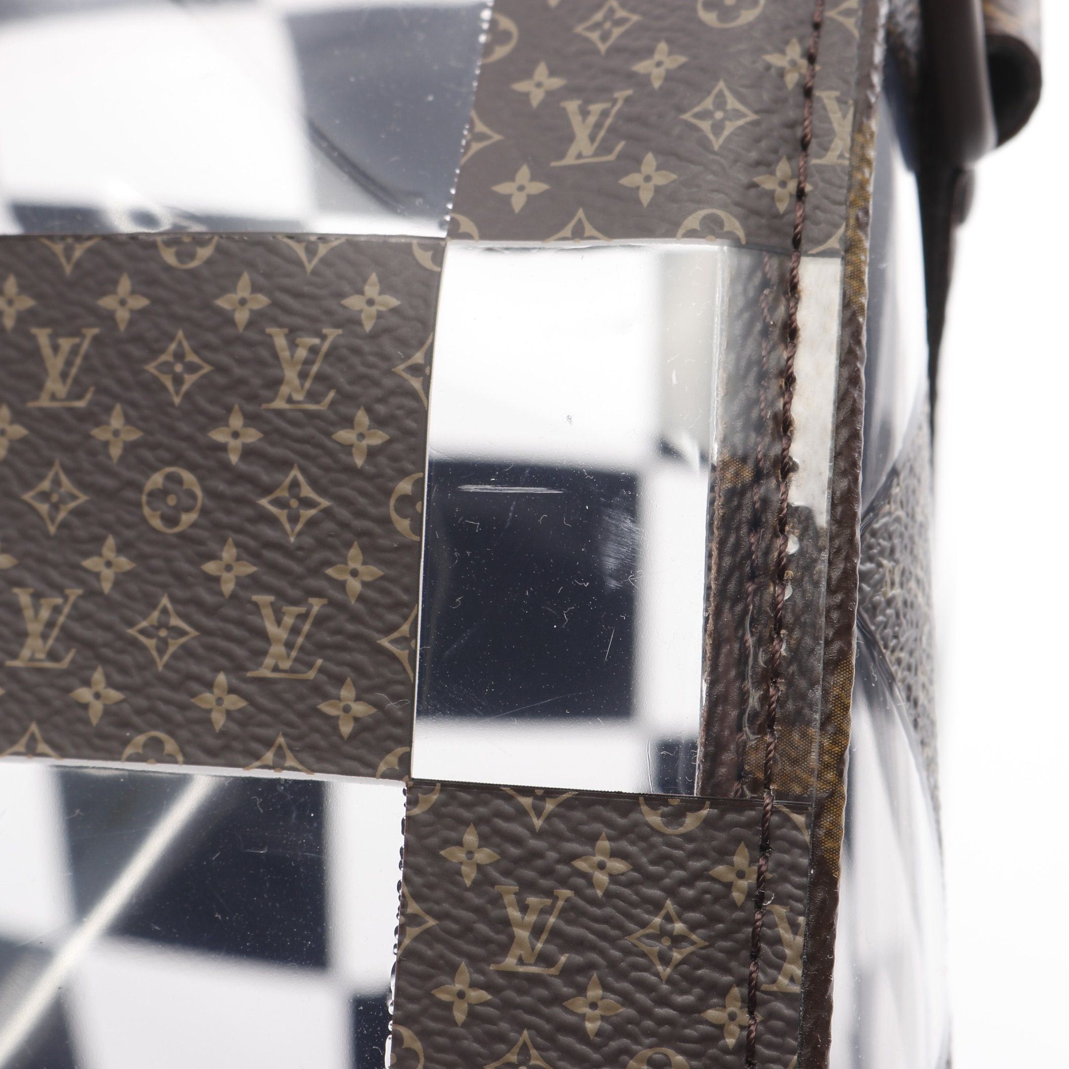 Louis Vuitton Louis Vuitton Keepall 50 Monogram Chess Boston Bag Brown Clear Size ONE SIZE - 8 Thumbnail