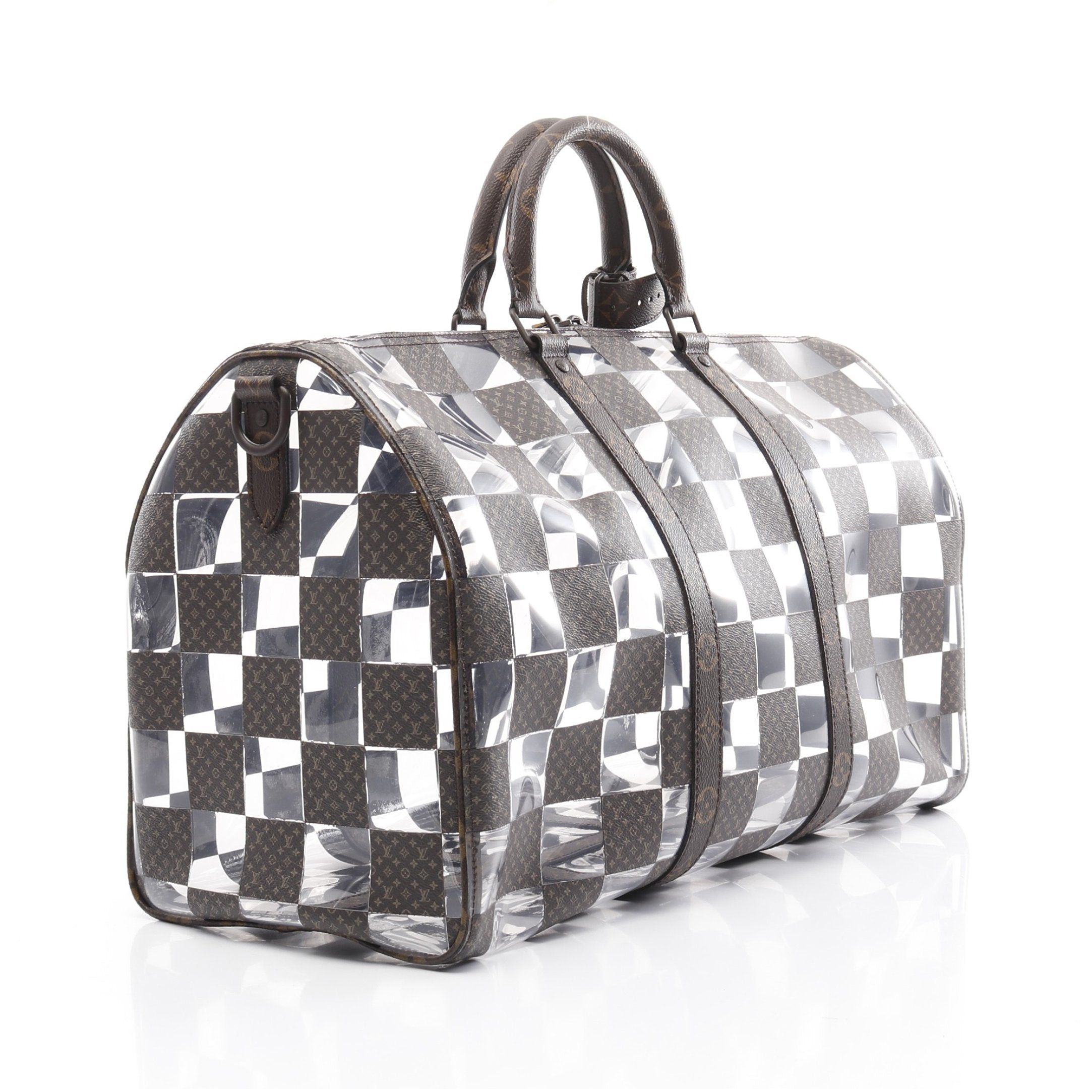 Louis Vuitton Louis Vuitton Keepall 50 Monogram Chess Boston Bag Brown Clear Size ONE SIZE - 2 Thumbnail
