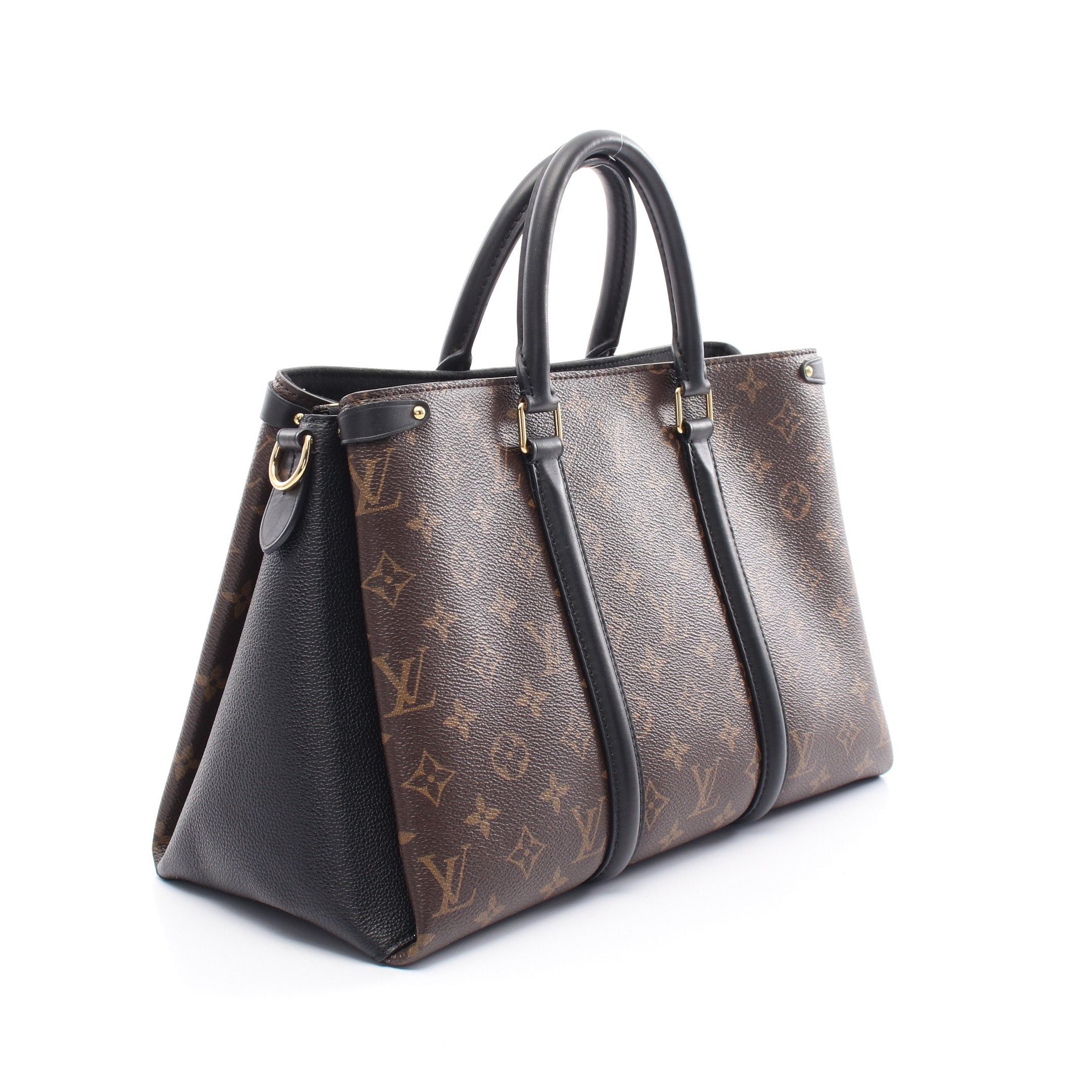 Louis Vuitton Louis Vuitton Soufflot Nv Mm Monogram Noir Handbag Leather Brown Black Size ONE SIZE - 2 Thumbnail