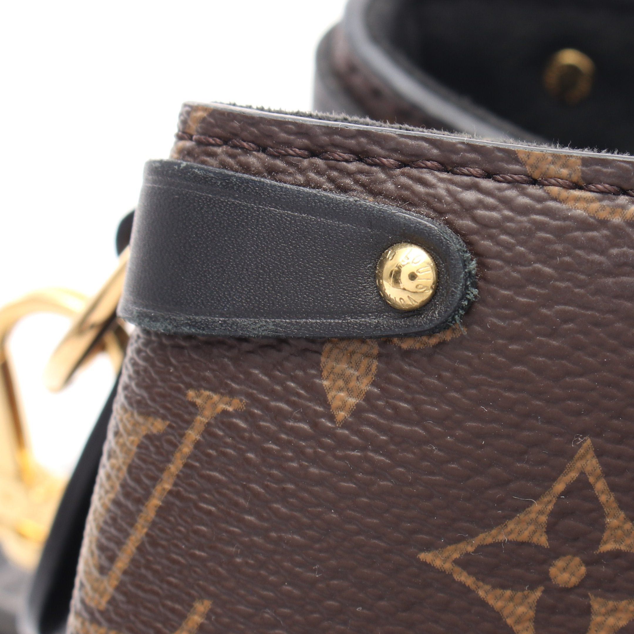 Louis Vuitton Louis Vuitton Soufflot Nv Mm Monogram Noir Handbag Leather Brown Black Size ONE SIZE - 7 Thumbnail