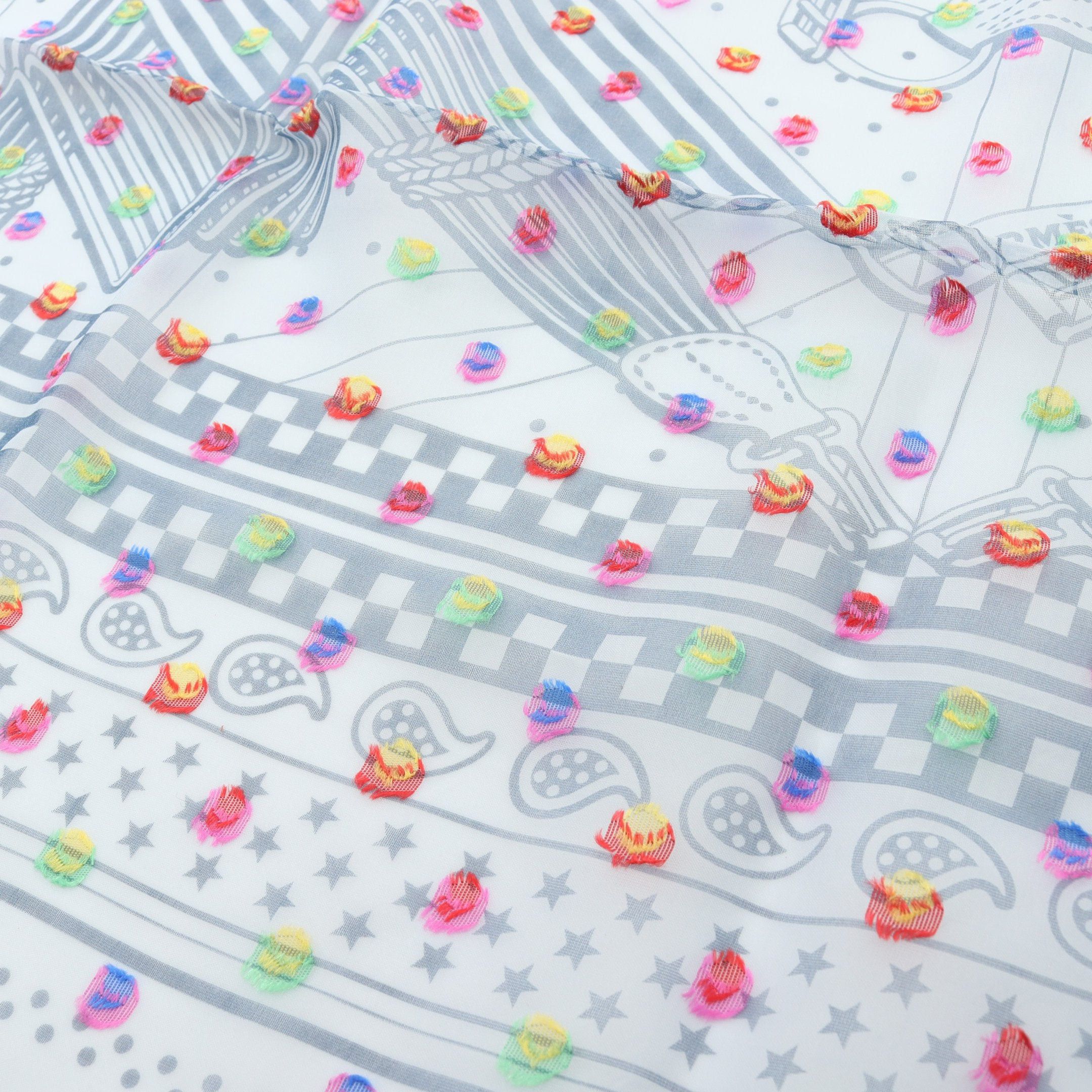Hermes Hermes Carre 60 Sangles En Zigzag Banbana Scarf Silk Light Blue Multicolor Size ONE SIZE - 4 Thumbnail