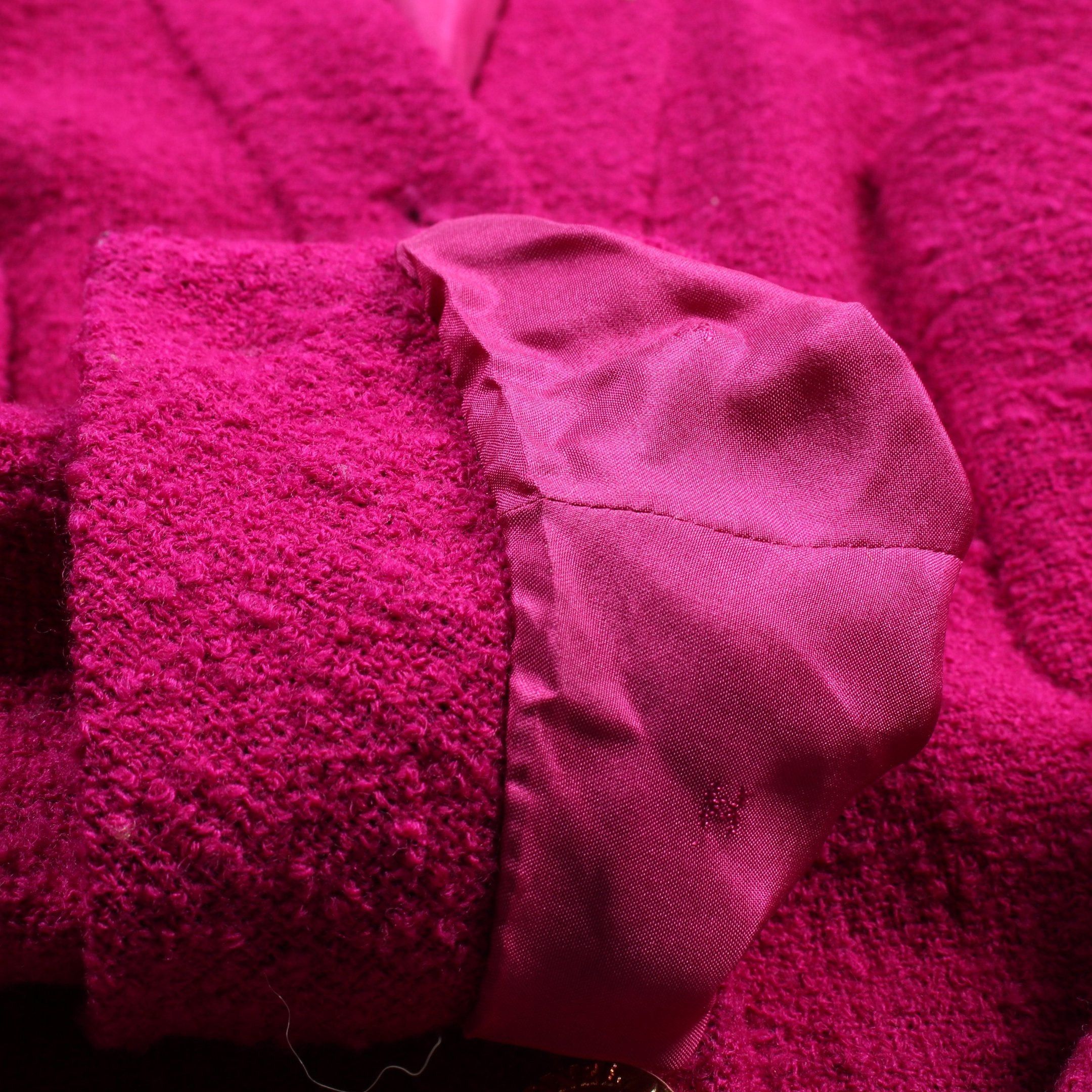 Chanel Chanel No-Collar Jacket Wool Pink Purple Size ONE SIZE - 6 Thumbnail