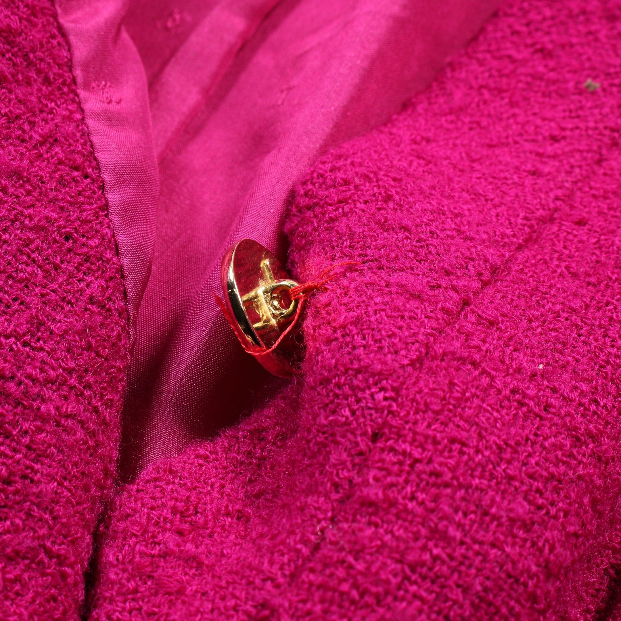 Chanel Chanel No-Collar Jacket Wool Pink Purple Size ONE SIZE - 4 Thumbnail
